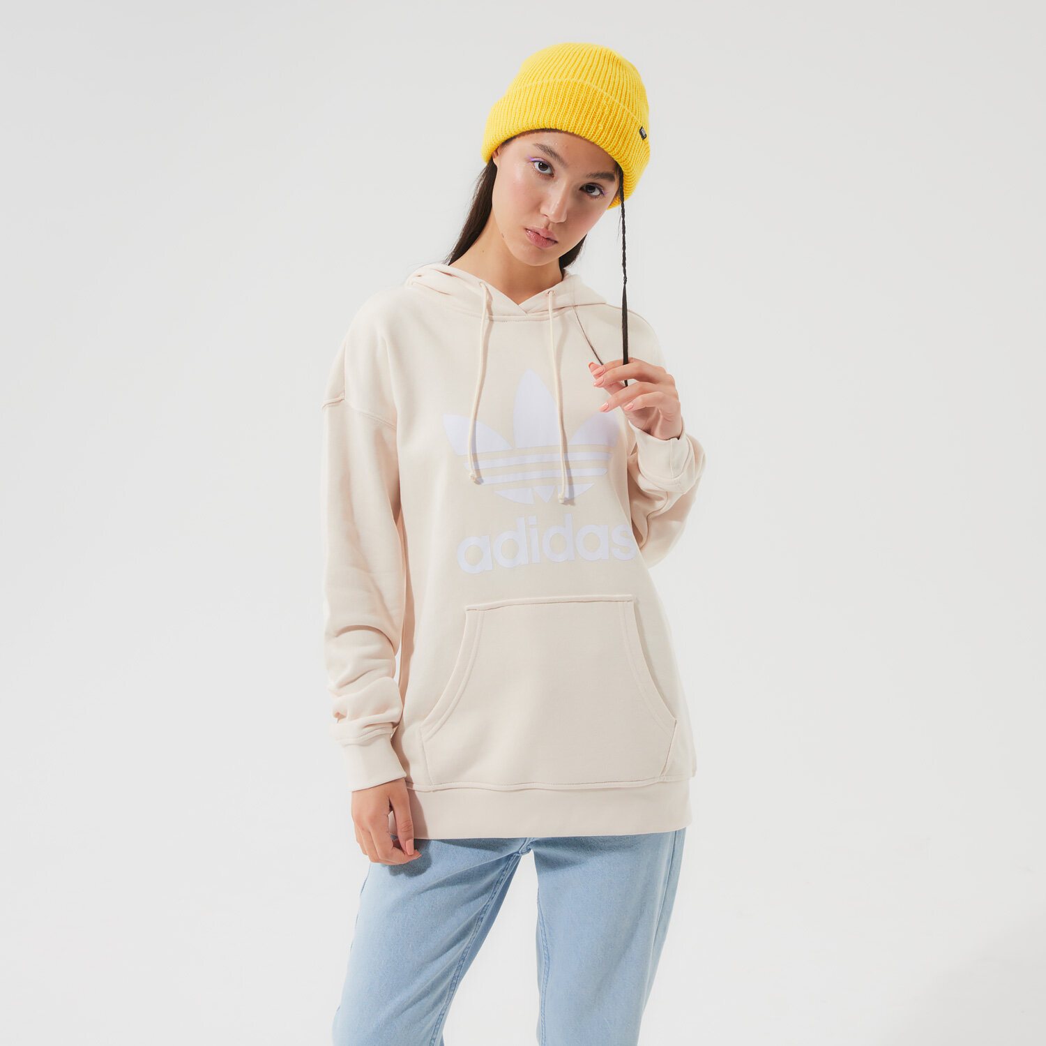 dámská mikina ADIDAS MIKINA S KAPUCÍ TRF HOODIE H33586 BÉŽOVÁ