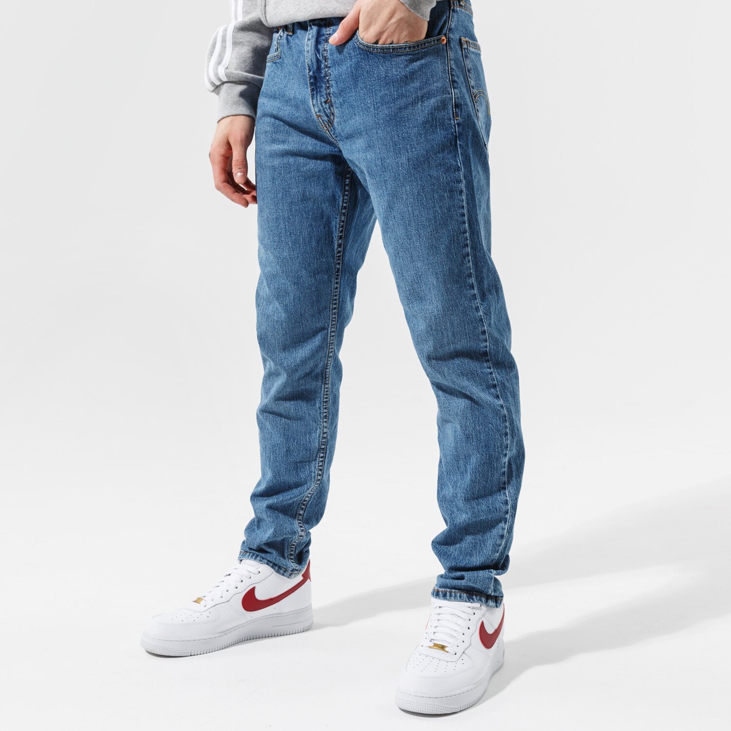pánské kalhoty LEVI'S KALHOTY  502 TAPER HI BALL 577830099 MODRÁ