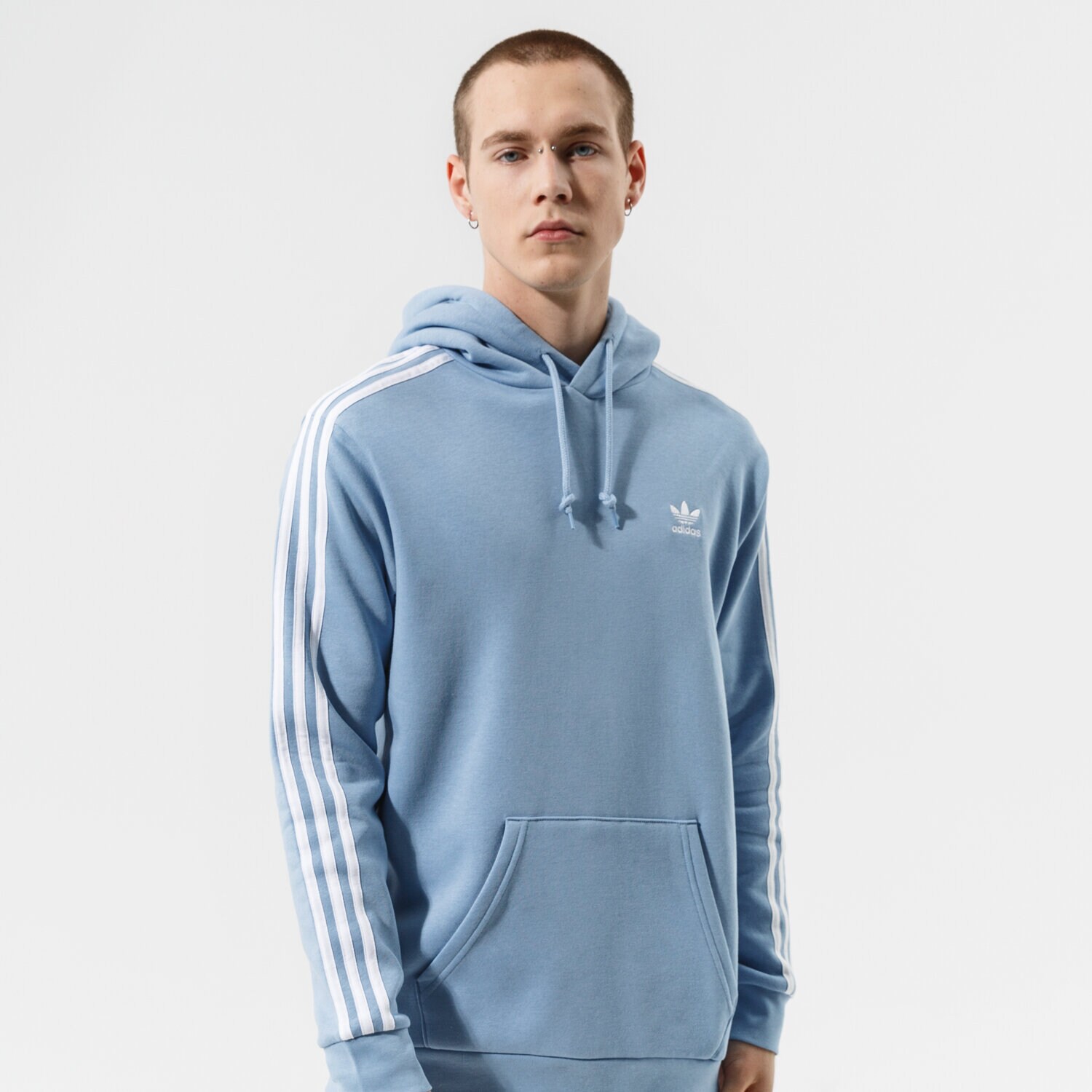 pánská mikina ADIDAS MIKINA S KAPUCÍ 3-STRIPES HOODY H06678 MODRÁ