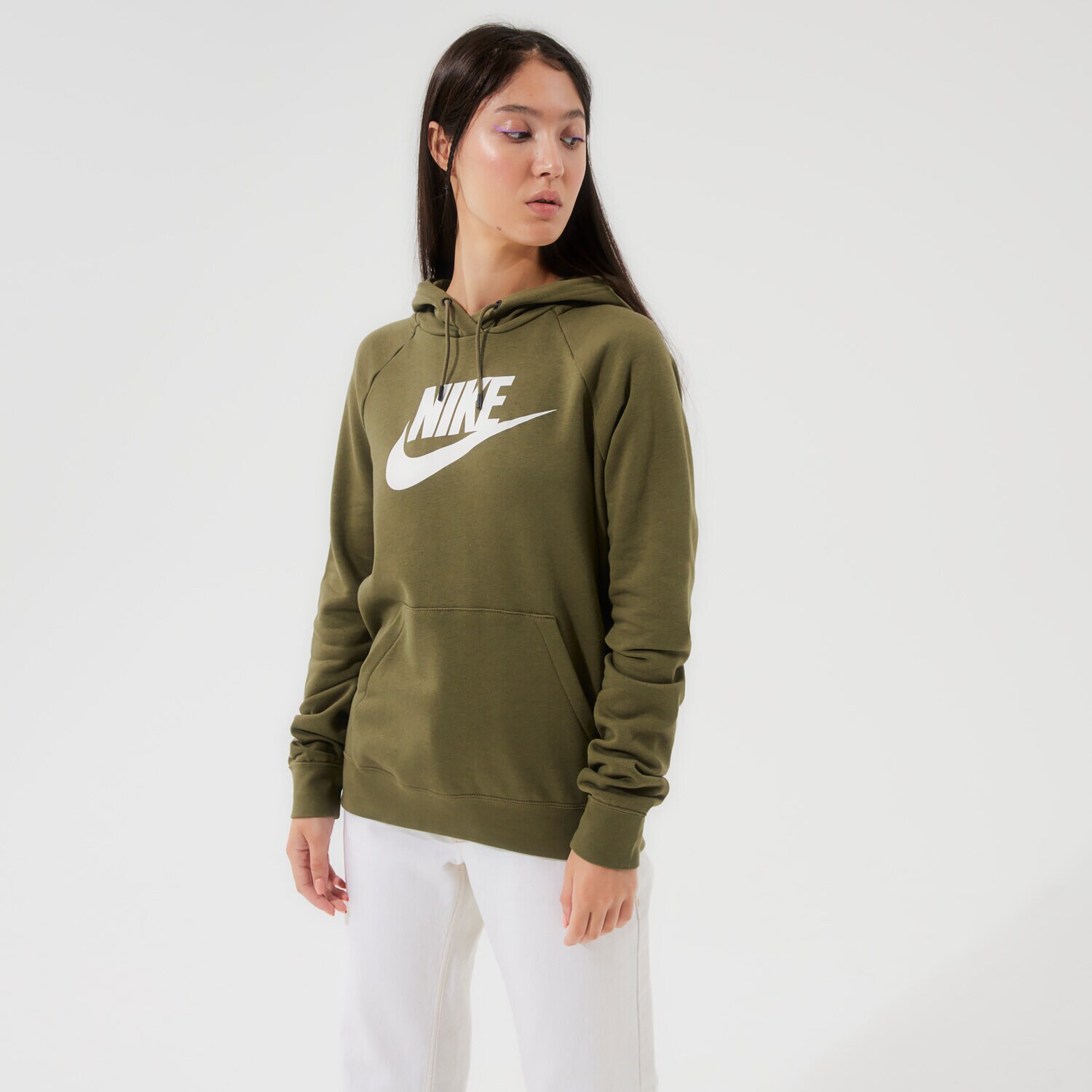 dámská mikina NIKE MIKINA S KAPUCÍ SPORTSWEAR ESSENTIAL BV4126-222 KHAKI