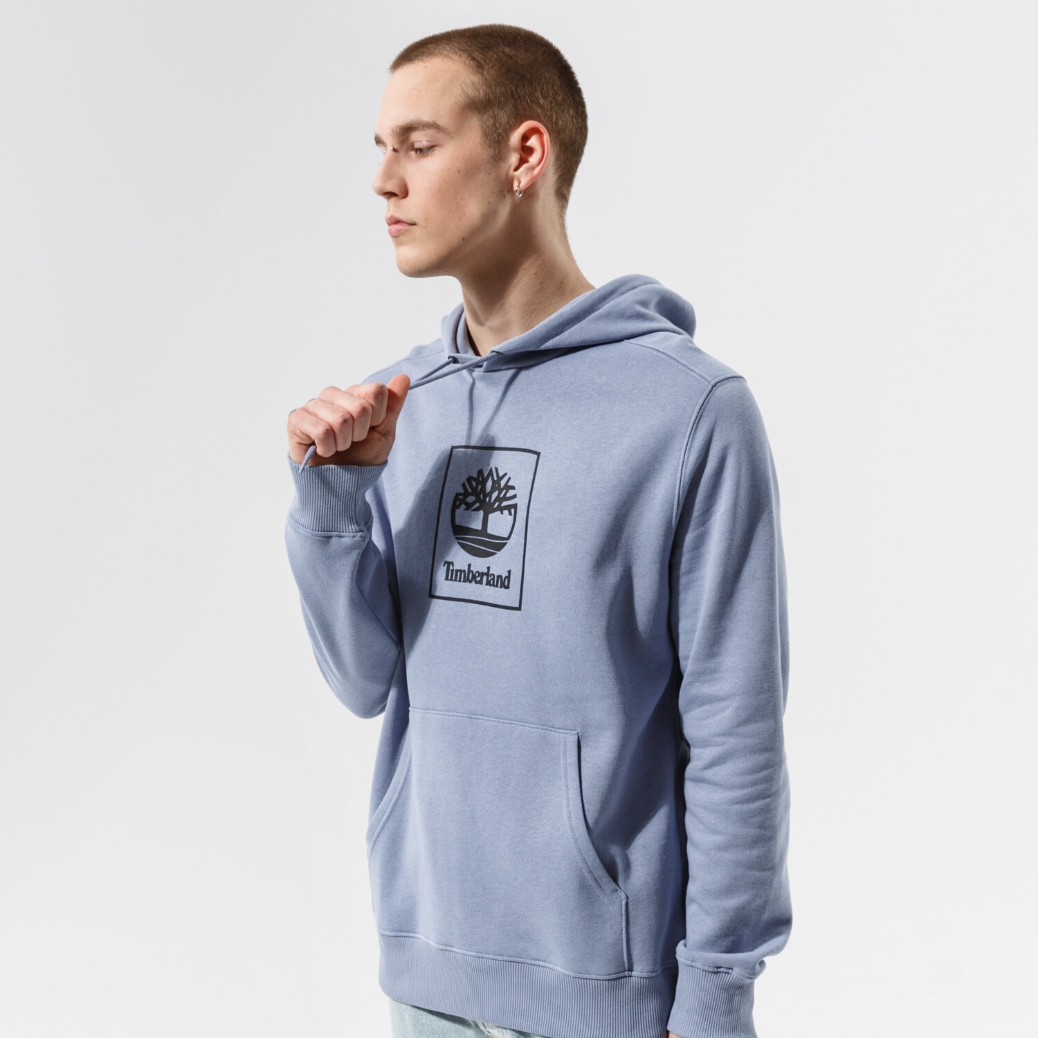 pánská mikina TIMBERLAND MIKINA S KAPUCÍ TREE LOGO HOODED TEMPEST TB0A5PHMCA01 MODRÁ