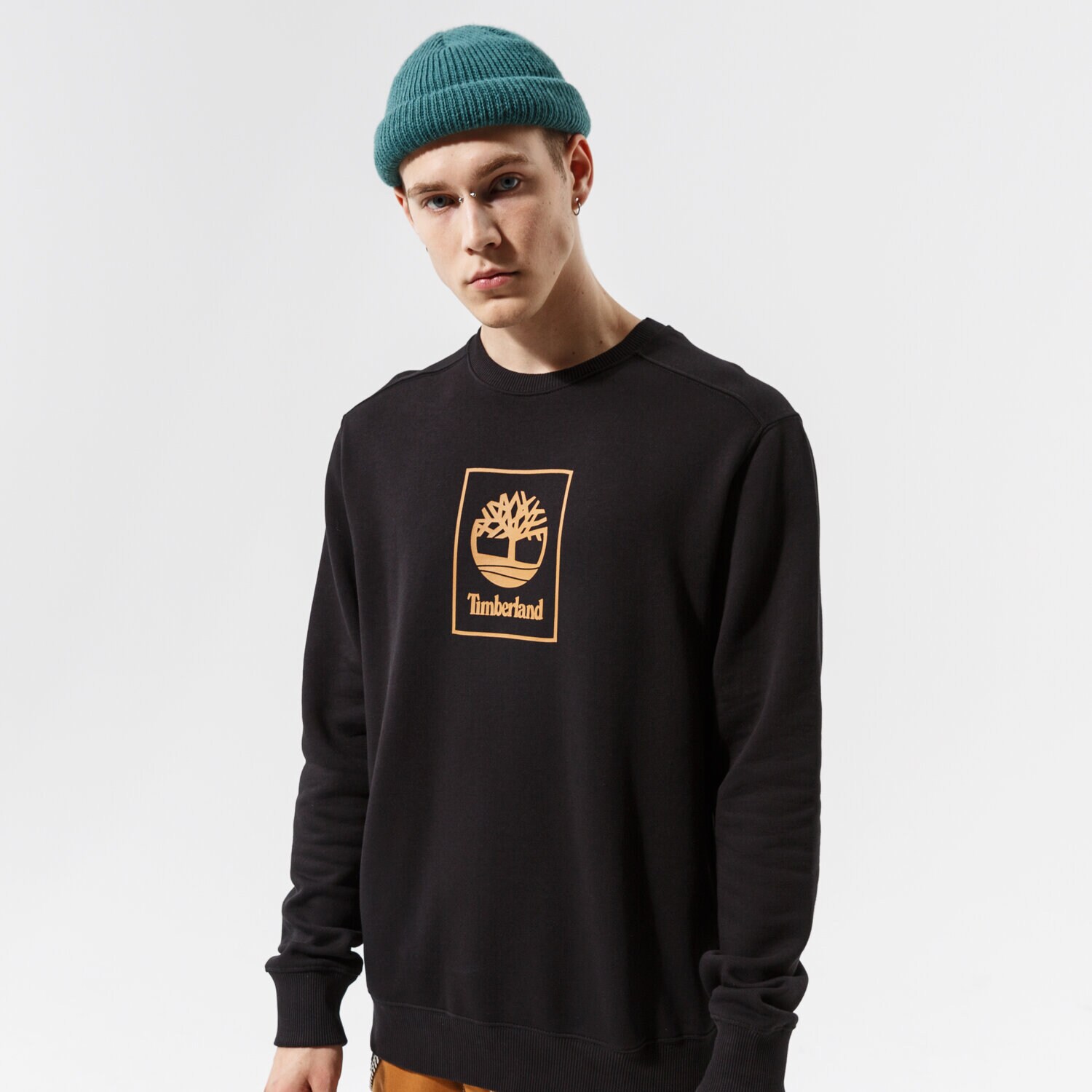 pánská mikina TIMBERLAND MIKINA TREE LOGO CREW BLACK TB0A5PJ80011 ČERNÁ