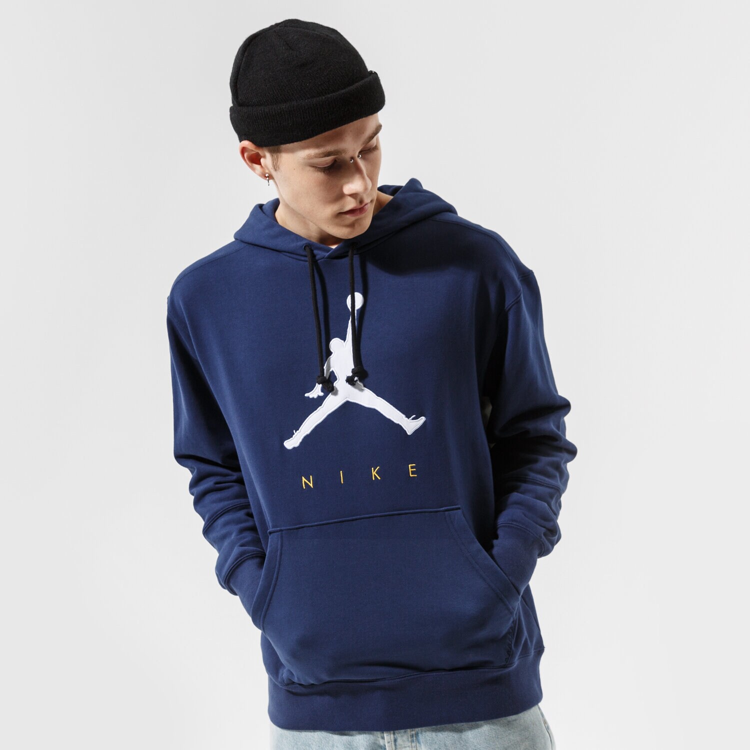 pánská mikina JORDAN MIKINA S KAPUCÍ M J JMPMN FLC PO HOODIE DA7192-410 TMAVOMODRÁ