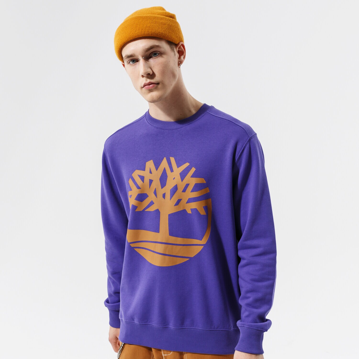 pánská mikina TIMBERLAND MIKINA YC CORE TREE LOGO CREW NECK SWEATSHIRT TB0A2BJ8CC61 FIALOVÁ