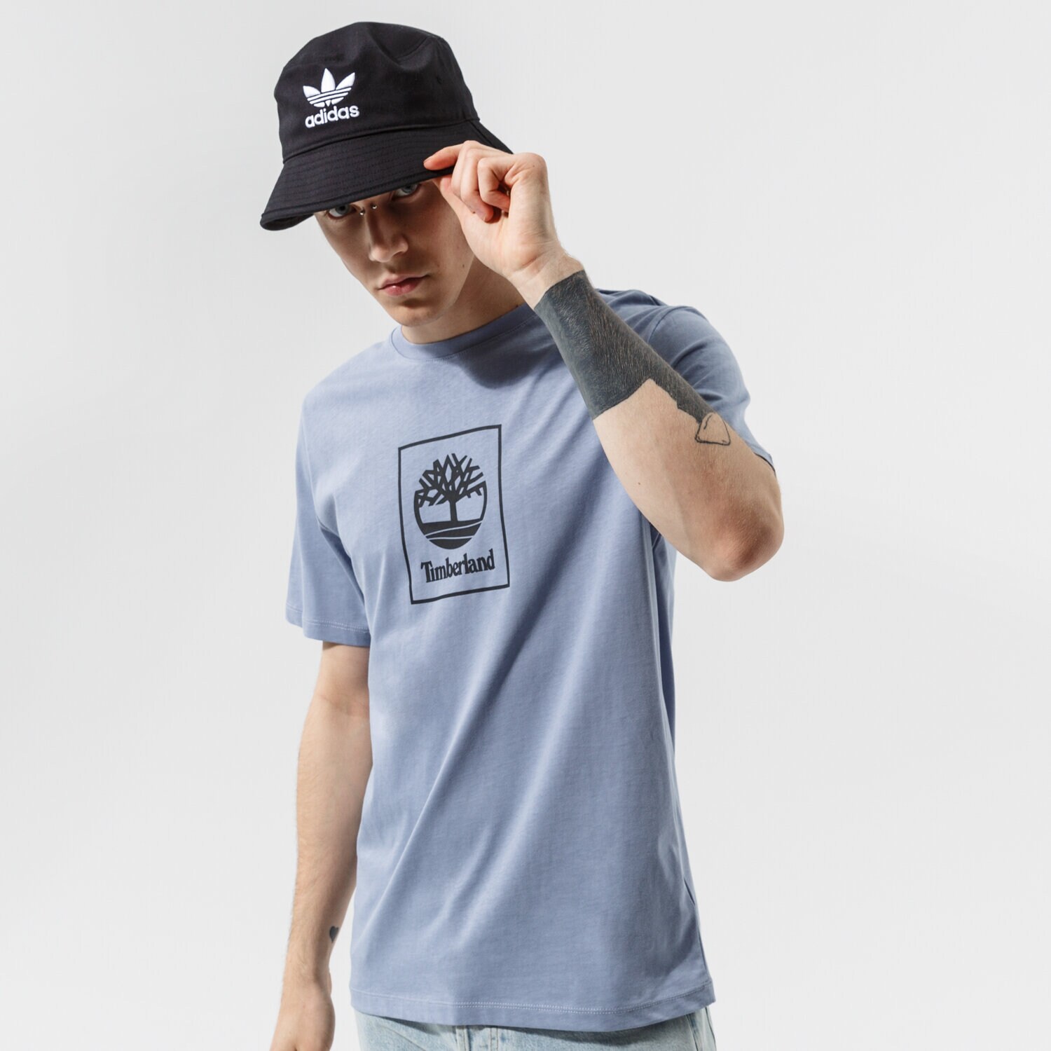 pánské tričko TIMBERLAND TRIČKO TREE LOGO TEE TEMPEST TB0A5PJVCA01 MODRÁ