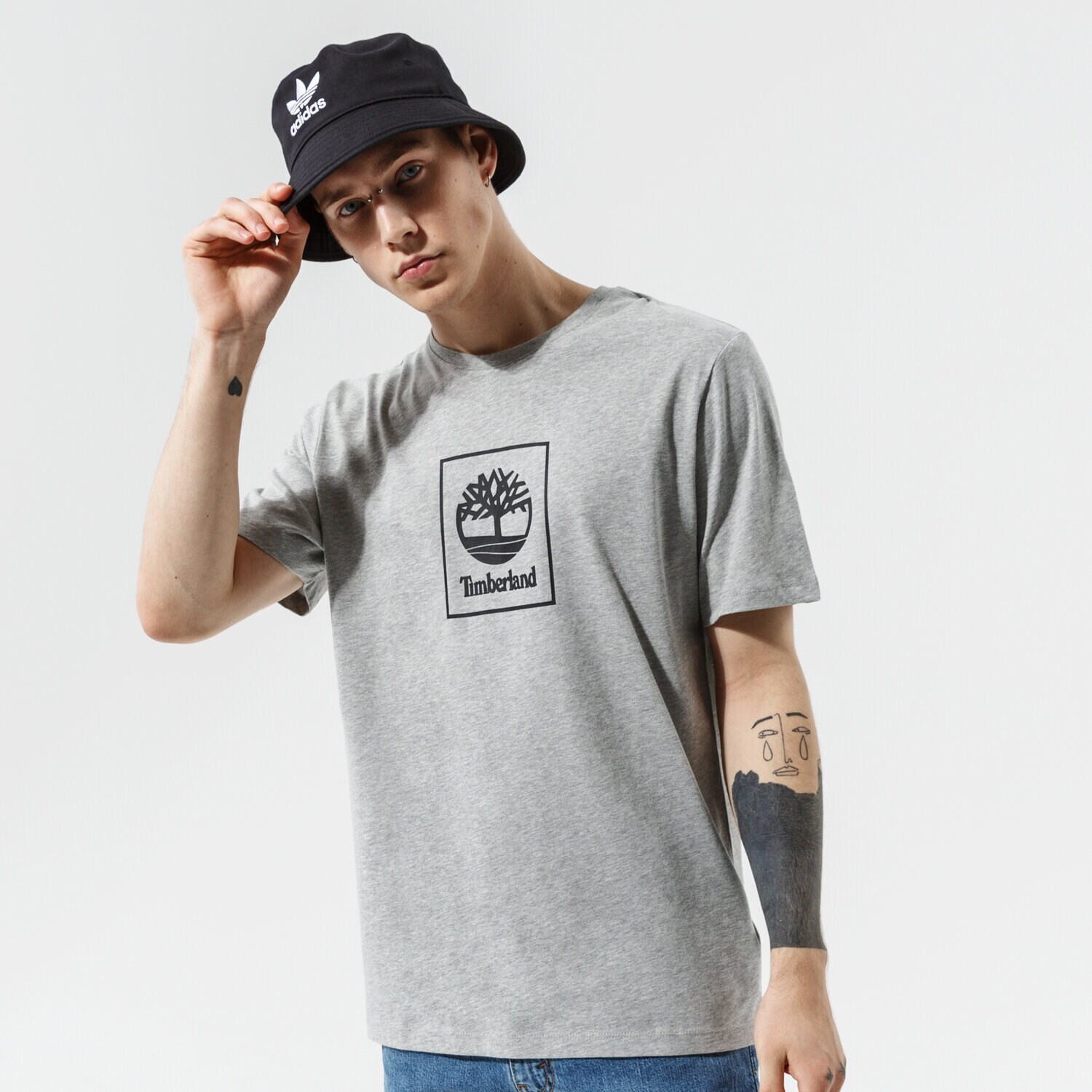 pánské tričko TIMBERLAND TRIČKO TREE LOGO TEE MEDIUM GREY HEATHER TB0A5PJV0521 ŠEDÁ