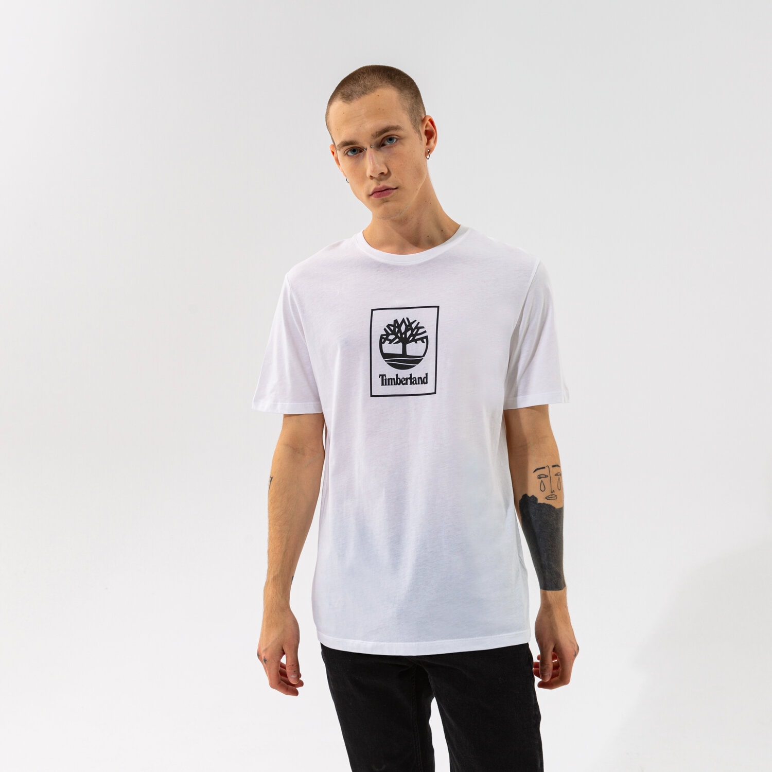 pánské tričko TIMBERLAND TRIČKO TREE LOGO TEE WHITE TB0A5PJV1001 BÍLÁ