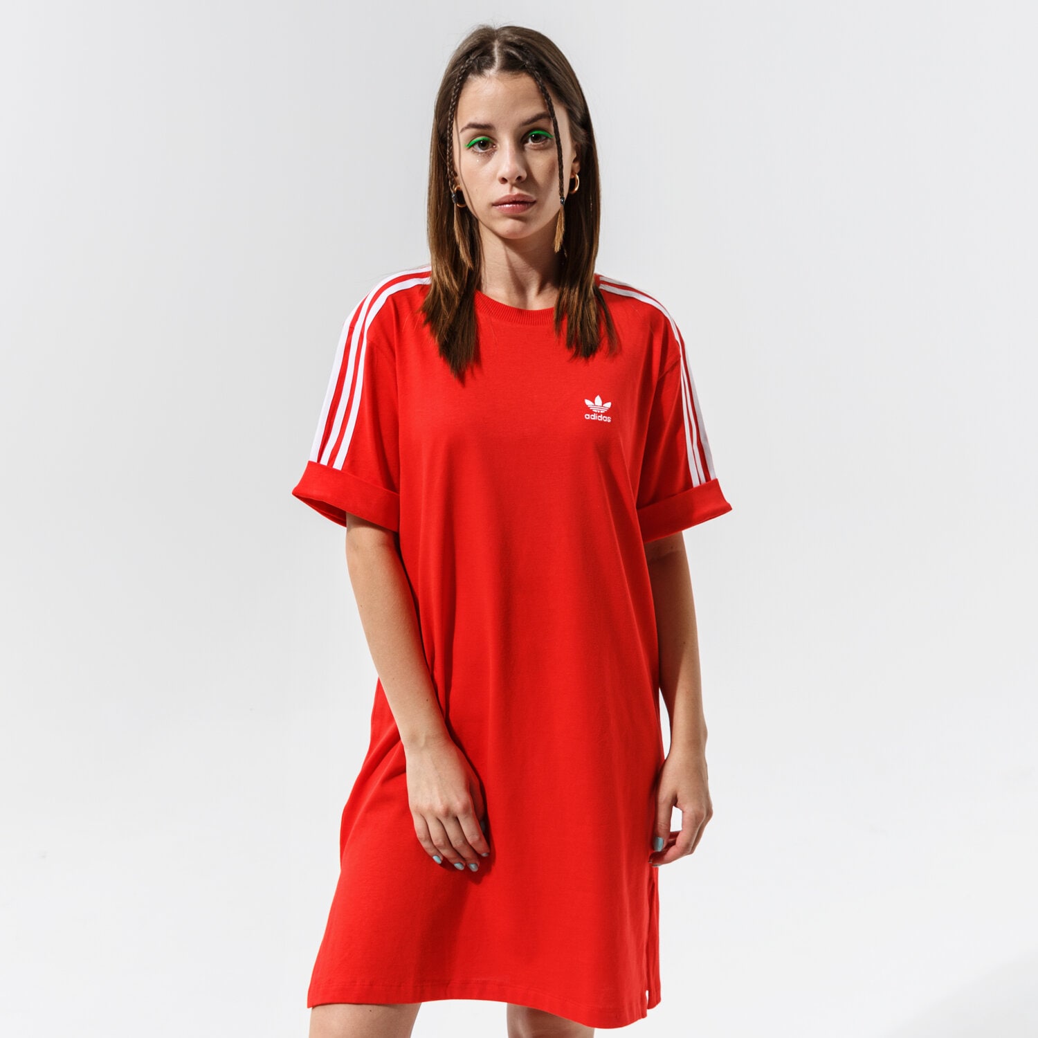 dámské šaty ADIDAS ŠATY TEE DRESS H35505 ČERVENÁ