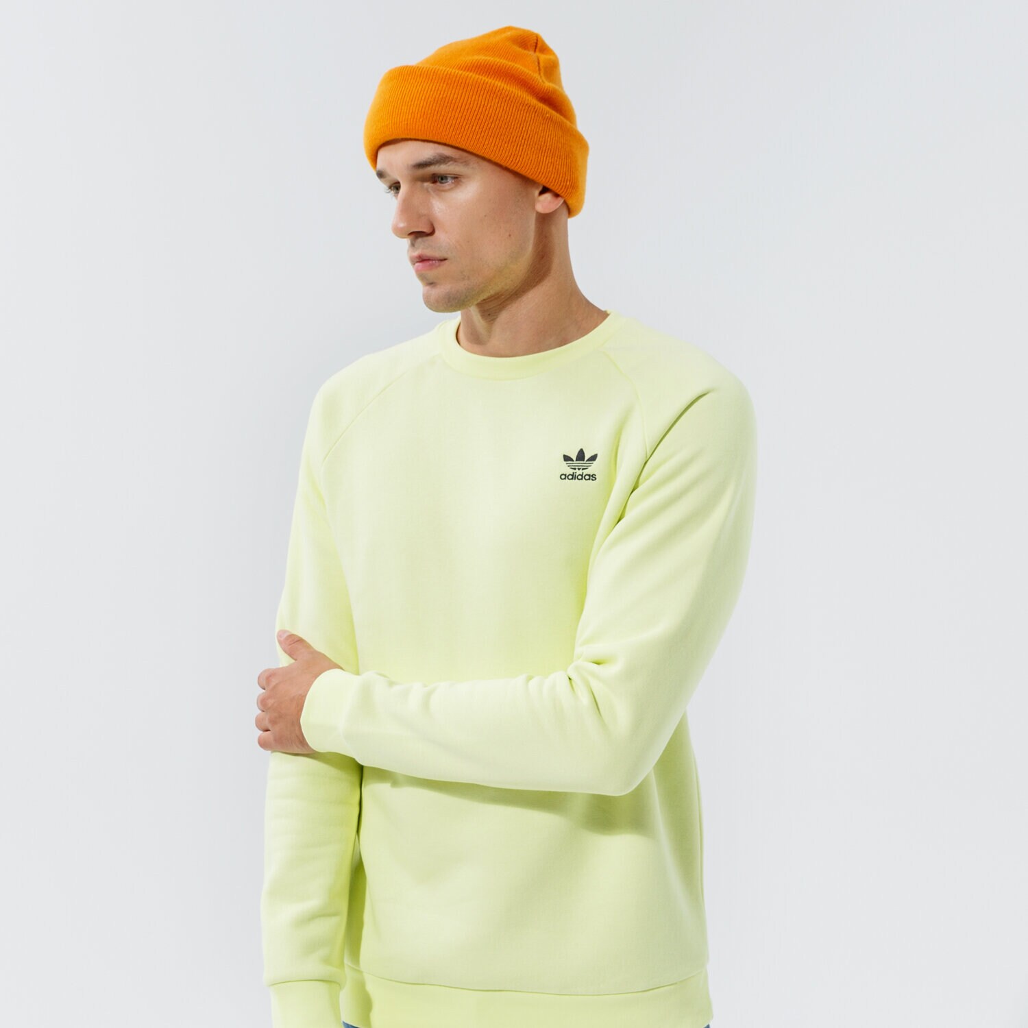 pánská mikina ADIDAS MIKINA ESSENTIAL CREW H34643 ŽLUTÁ