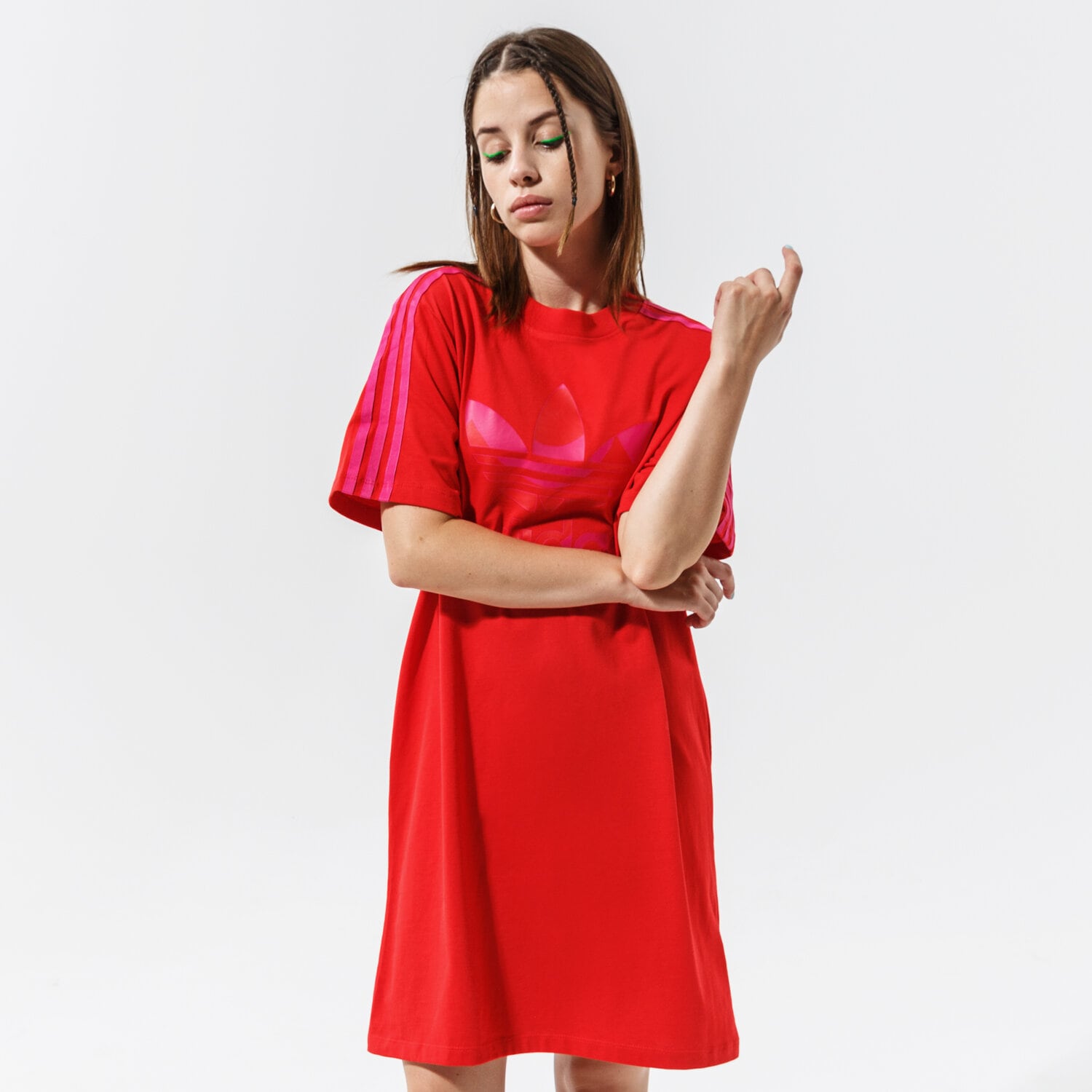 dámské šaty ADIDAS ŠATY TEE DRESS H20486 ČERVENÁ