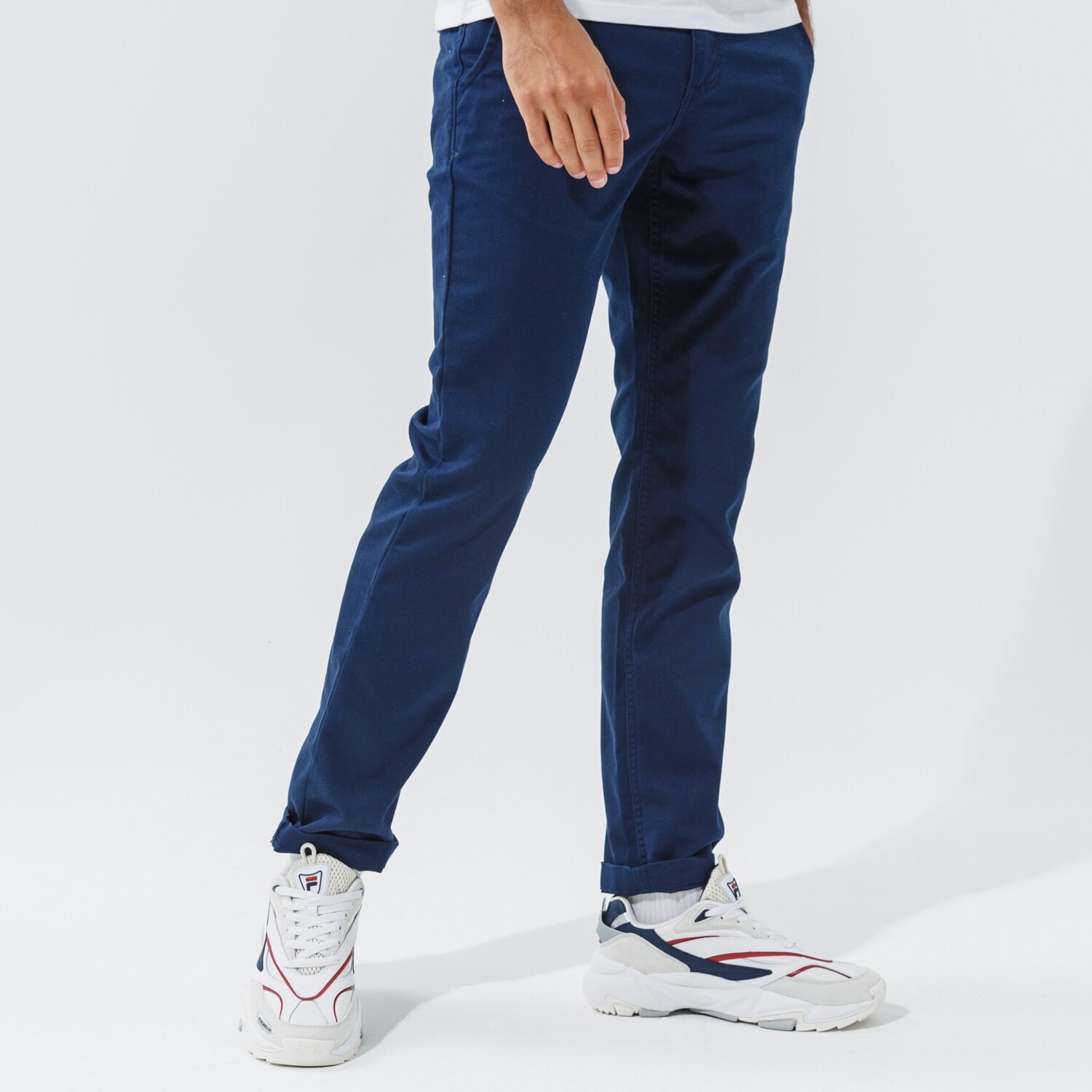 pánské kalhoty VANS KALHOTY  AUTHENTIC CHINO SLIM PANT VN0A5FJ7LKZ1 TMAVOMODRÁ