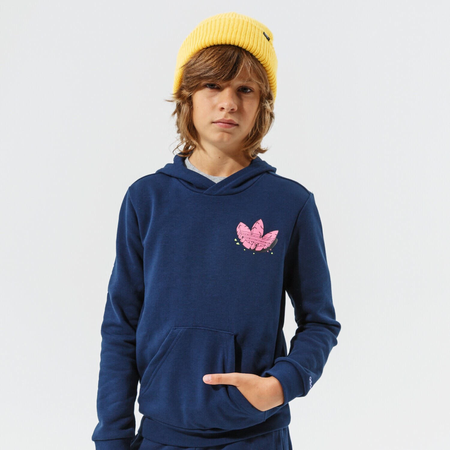 dětská mikina ADIDAS MIKINA S KAPUCÍ HOODIE BOY H22639 TMAVOMODRÁ