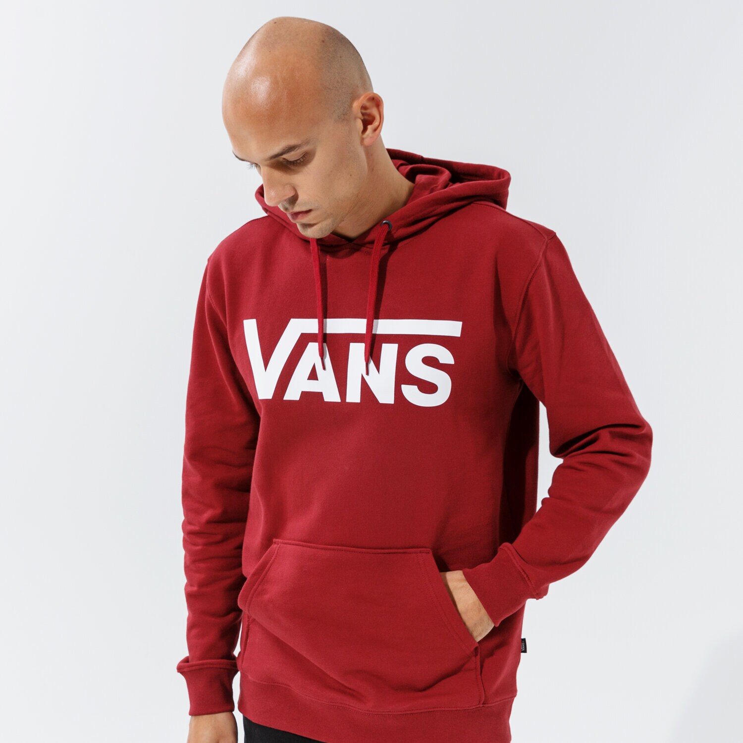 pánská mikina VANS MIKINA S KAPUCÍ VANS CLASSIC PO HOODIE II VN0A456BZBS1 BORDOVÁ