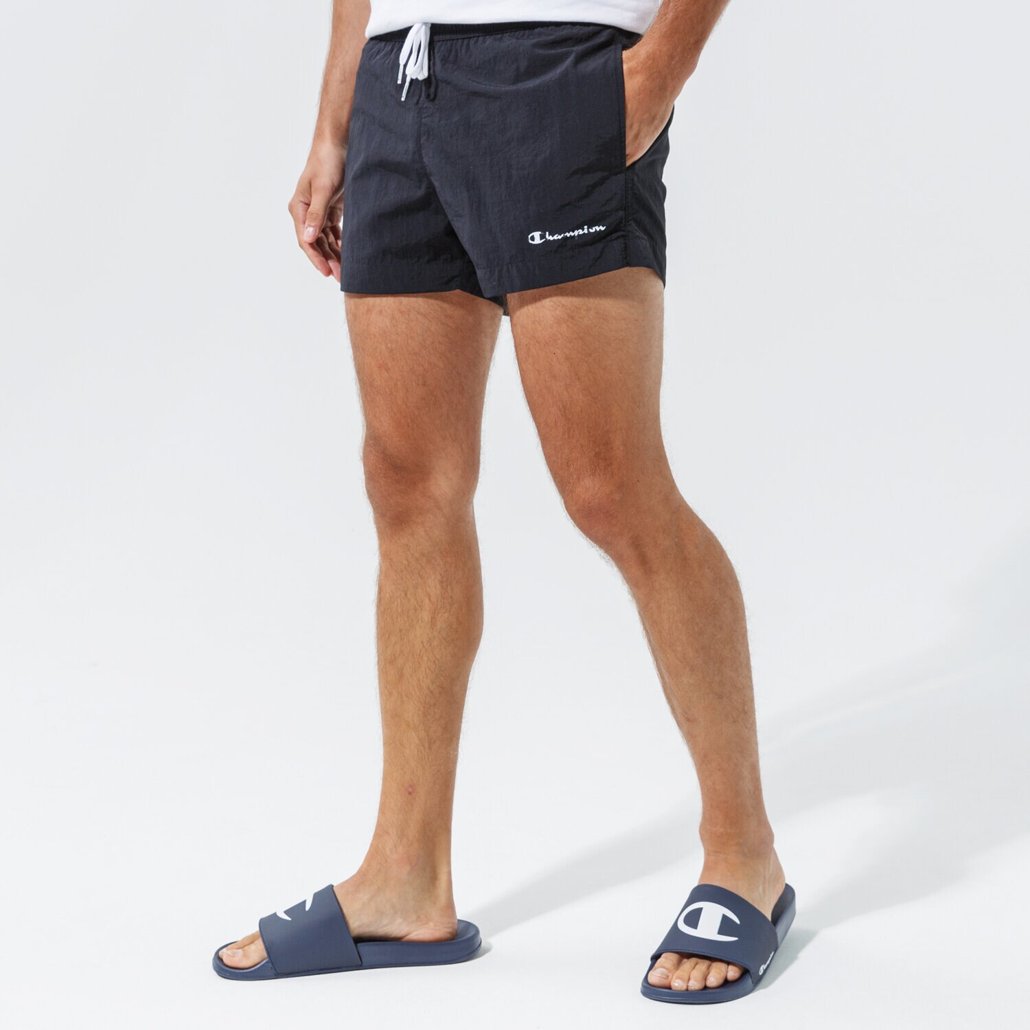 pánské kraťasy CHAMPION ŠORTKY  BEACHSHORT 216074KK001 ČERNÁ