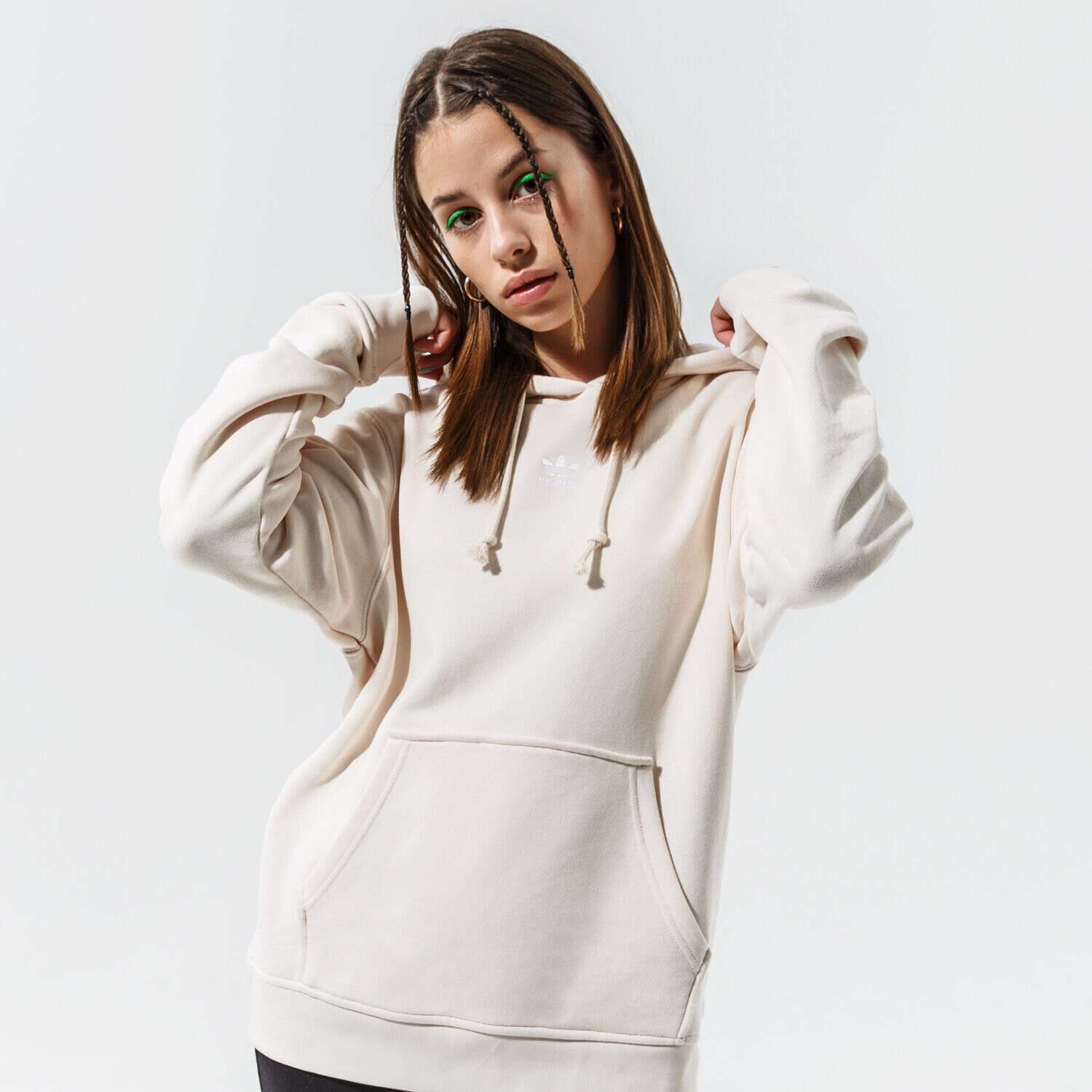 dámská mikina ADIDAS MIKINA S KAPUCÍ ESSENTIAL HOODIE H06618 BÉŽOVÁ
