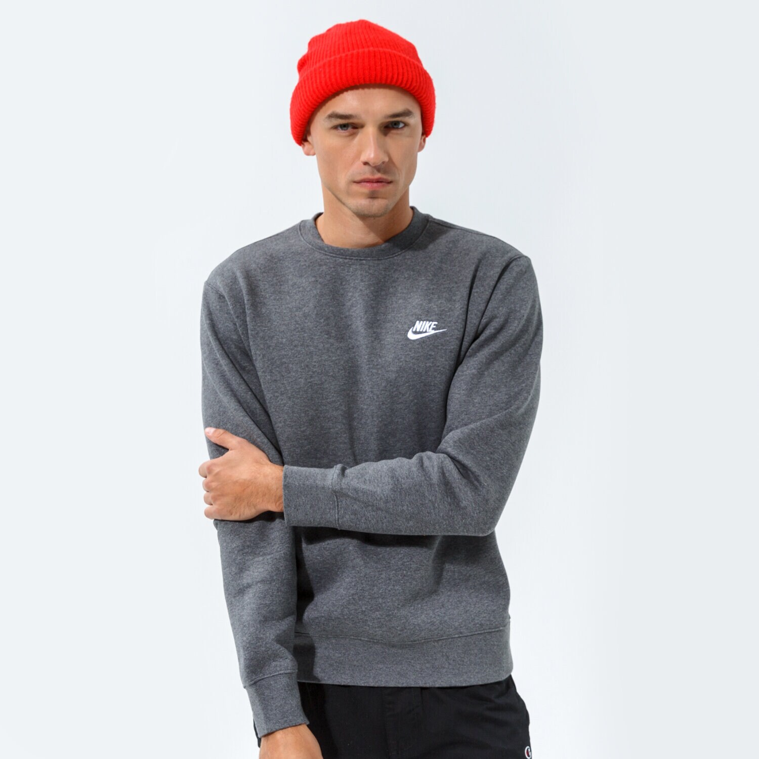 pánská mikina NIKE MIKINA SPORTSWEAR CLUB FLEECE BV2662-071 ŠEDÁ