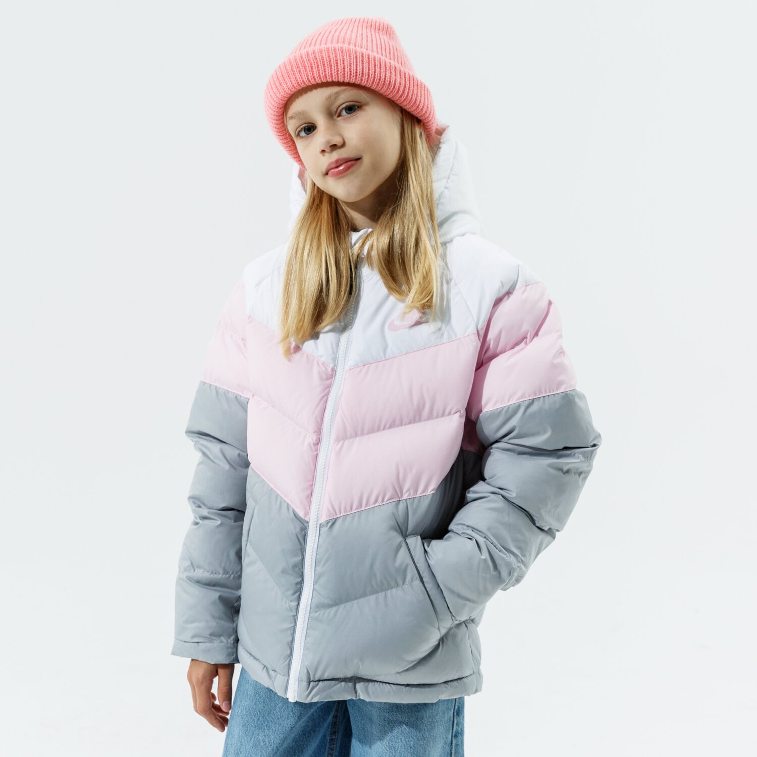 dětské tričko NIKE BUNDA ZIMNÍ NIKE SPORTSWEAR GIRL CU9157-107 RŮŽOVÁ