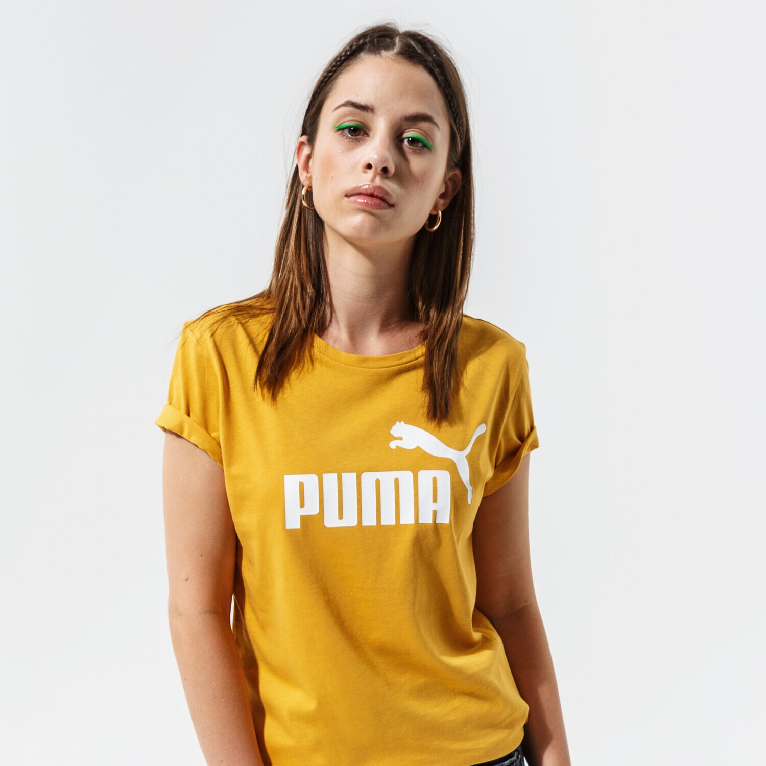 dámské tričko PUMA TRIČKO ESS LOGO TEE (S) - MINERAL YELLOW 58677537 ŽLUTÁ