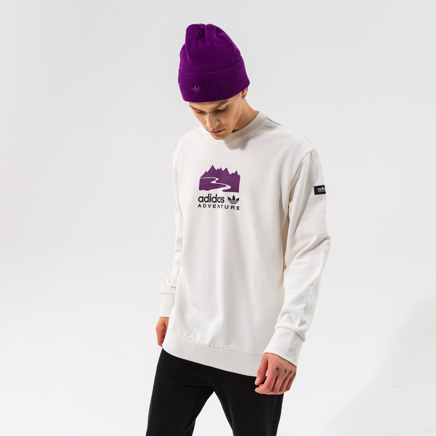 pánská mikina ADIDAS MIKINA SWEAT CREW H09108 BÍLÁ