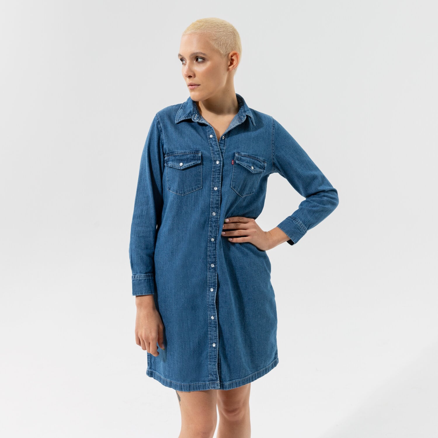 dámské šaty LEVI'S ŠATY SELMA DRESS 85793-0000 MODRÁ