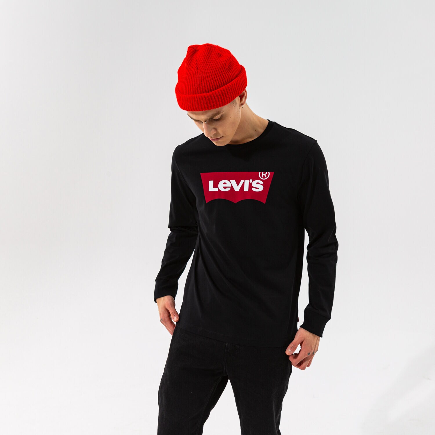pánské tričko LEVI'S TRIČKO LS STD GRAPHIC TEE 360150013 ČERNÁ