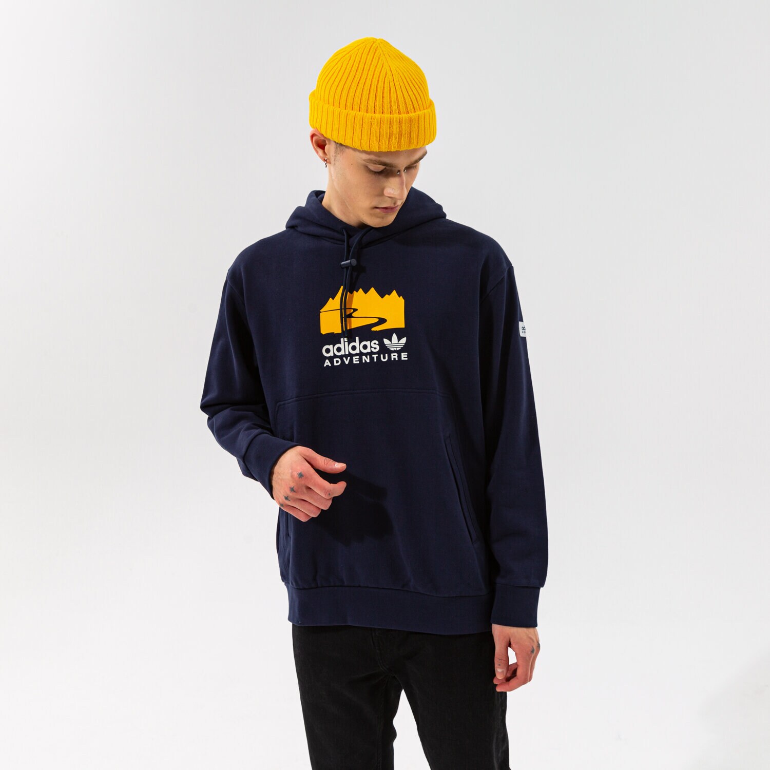 pánská mikina ADIDAS MIKINA S KAPUCÍ LOGO HOODIE H09064 ČERNÁ