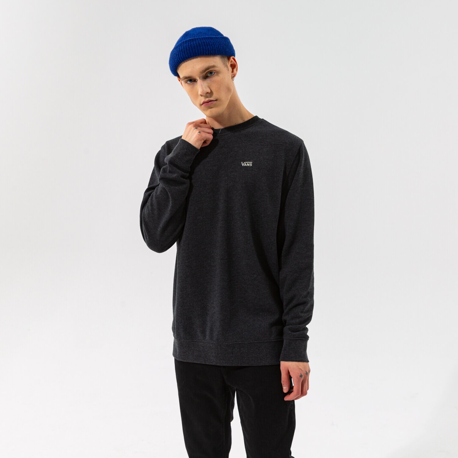 pánská mikina VANS MIKINA BASIC CREW FLEECE VN0A3HQ1BHH1 ČERNÁ