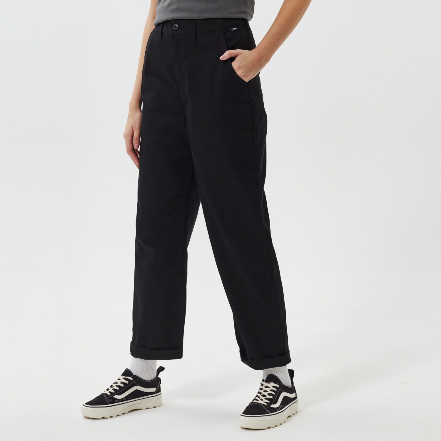 dámské kalhoty VANS KALHOTY  AUTHENTIC WMN CHINO VN0A5JOHBLK1 ČERNÁ