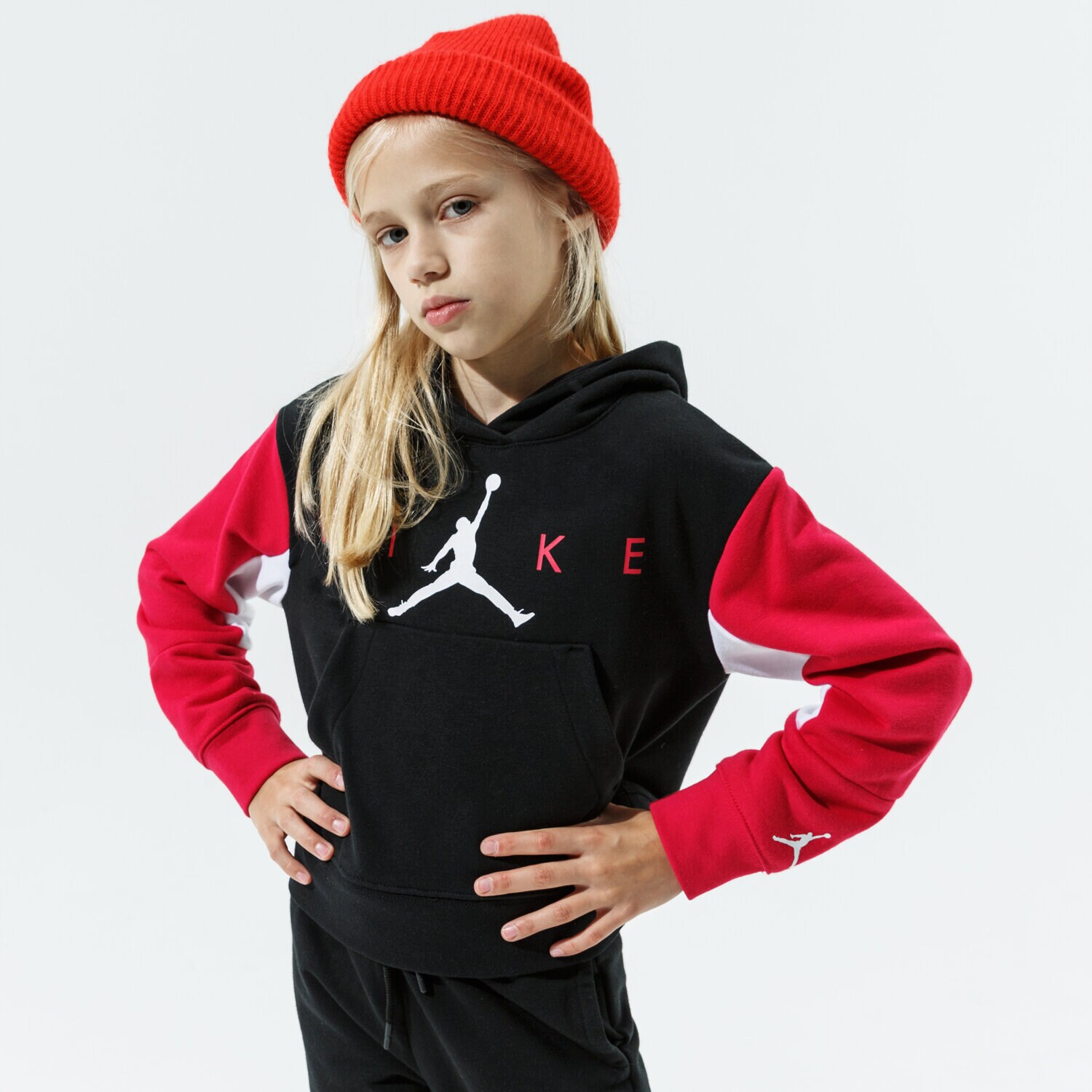 dětská mikina JORDAN MIKINA S KAPUCÍ JUMPMAN BY NIKE HOODIE GIRL 45A761-023 ČERNÁ