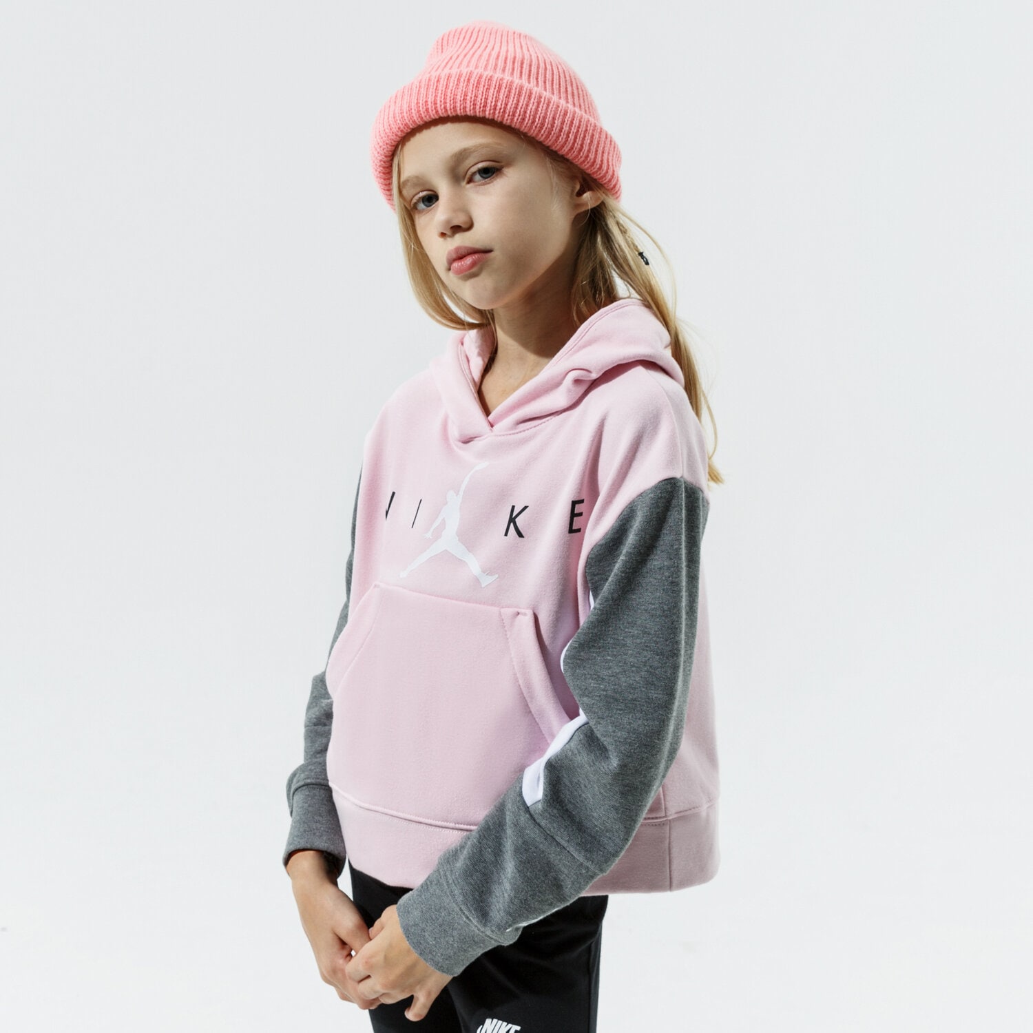 dětská mikina JORDAN MIKINA S KAPUCÍ JUMPMAN BY NIKE HOODIE GIRL 45A761-A9Y RŮŽOVÁ