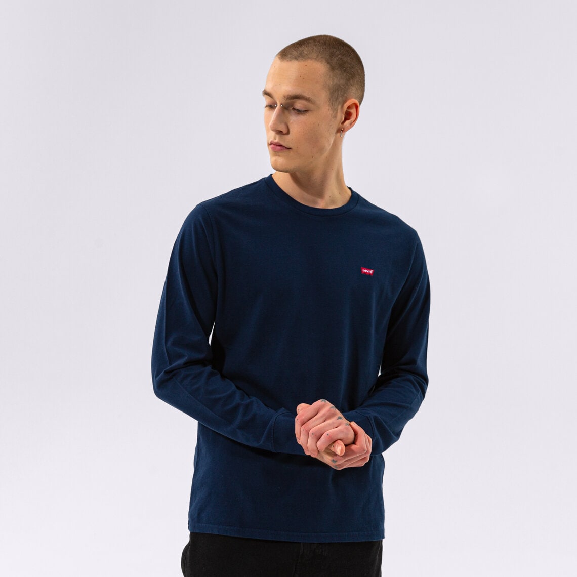 pánské tričko LEVI'S TRIČKO LS ORIGINAL HM 72848-0001 TMAVOMODRÁ