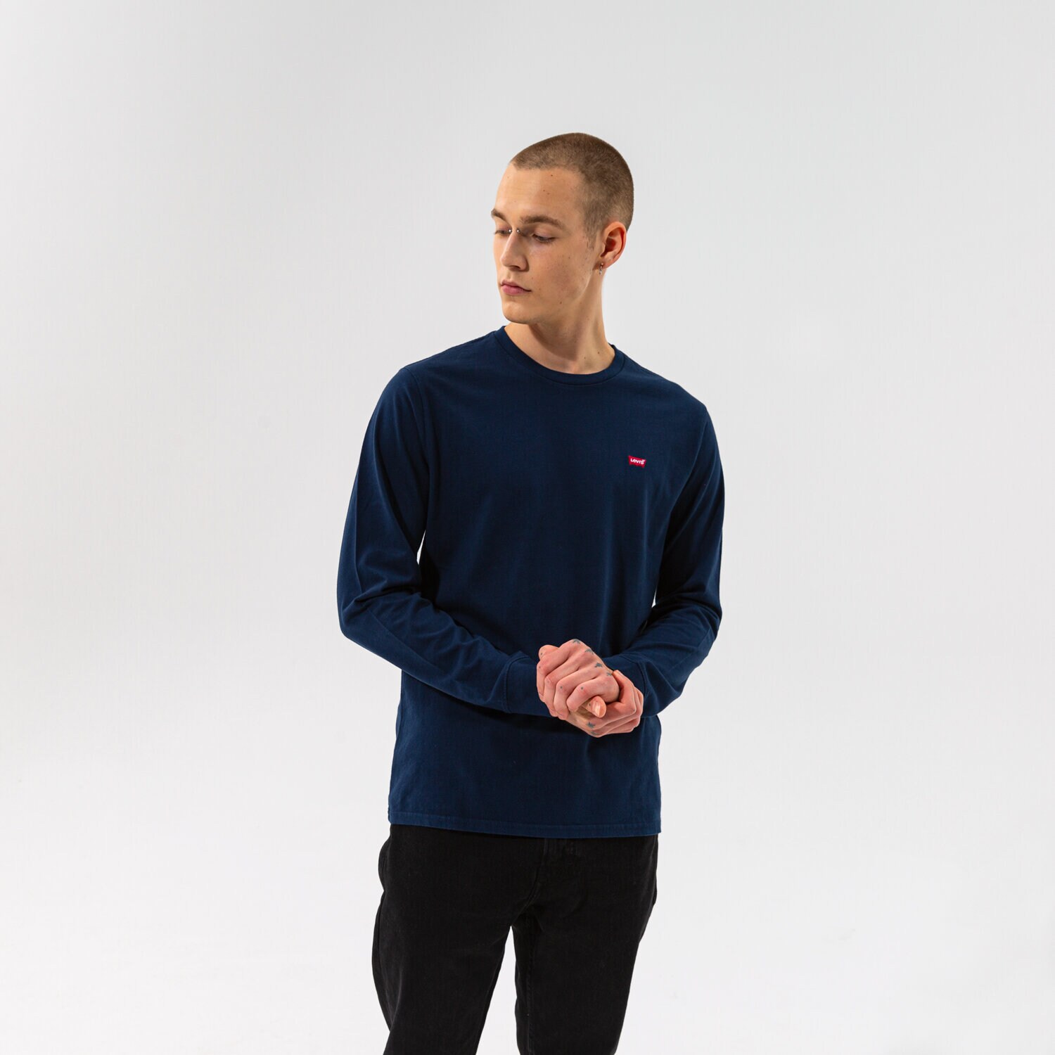 pánské tričko LEVI'S TRIČKO LS ORIGINAL HM 72848-0001 TMAVOMODRÁ