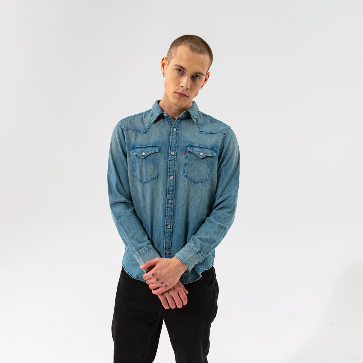 pánská košile LEVI'S KOŠILE BARSTOW WESTERN STANDARD 857440001 MODRÁ
