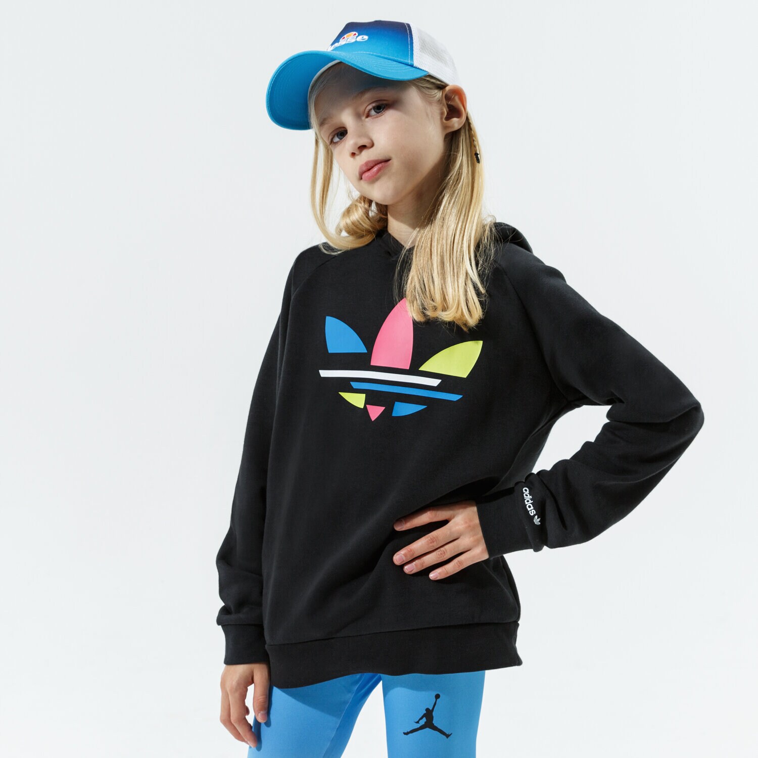 dětská mikina ADIDAS MIKINA S KAPUCÍ HOODIE GIRL H32388 ČERNÁ