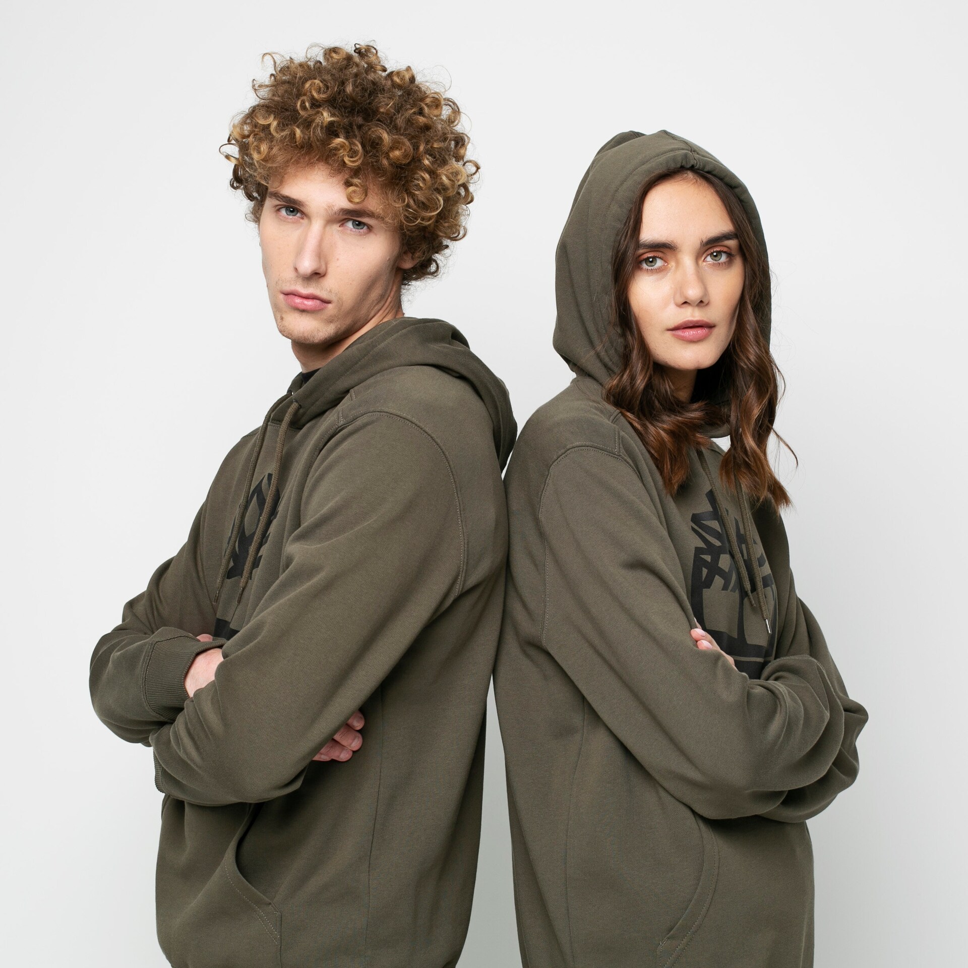 pánská mikina TIMBERLAND MIKINA S KAPUCÍ YC CORE TREE LOGO PULL OVER HOODI TB0A2BJHZ281 KHAKI