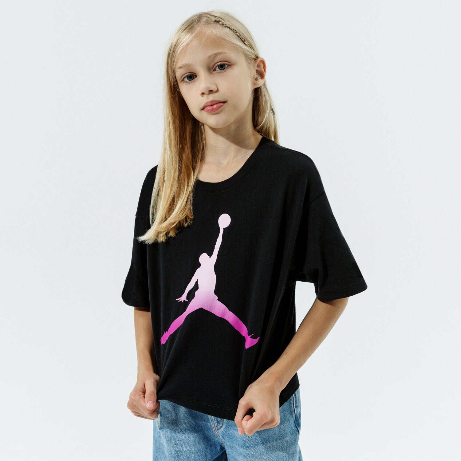 dětské tričko JORDAN TRIČKO JDG SHORT SLEEVE GRAPHIC TRIČKO GIRL 45A437-023 ČERNÁ