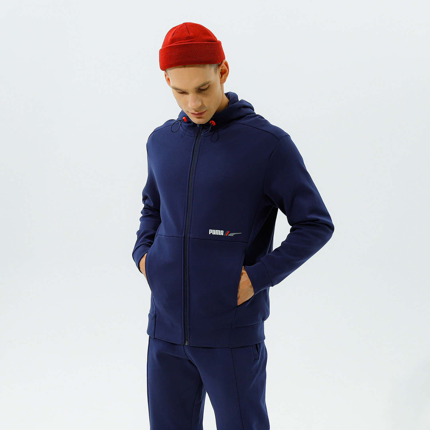 pánská mikina PUMA MIKINA ROZEPÍNACÍ RAD/CAL FZ DK   PEACOAT PEACOAT 58938806 TMAVOMODRÁ