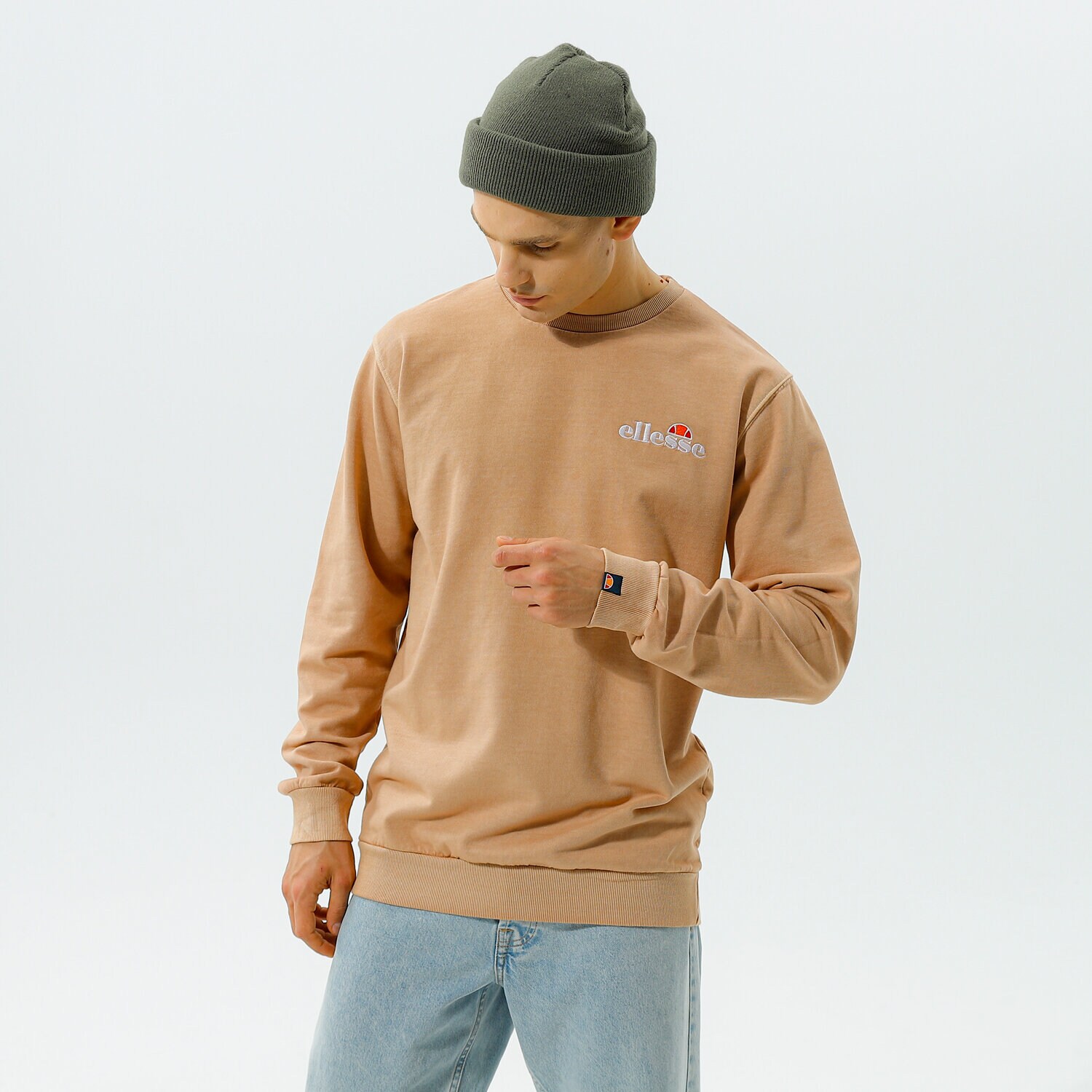 pánská mikina ELLESSE MIKINA CALENDULA SWEATSHIRT BEIGE SHK13145214 BÉŽOVÁ