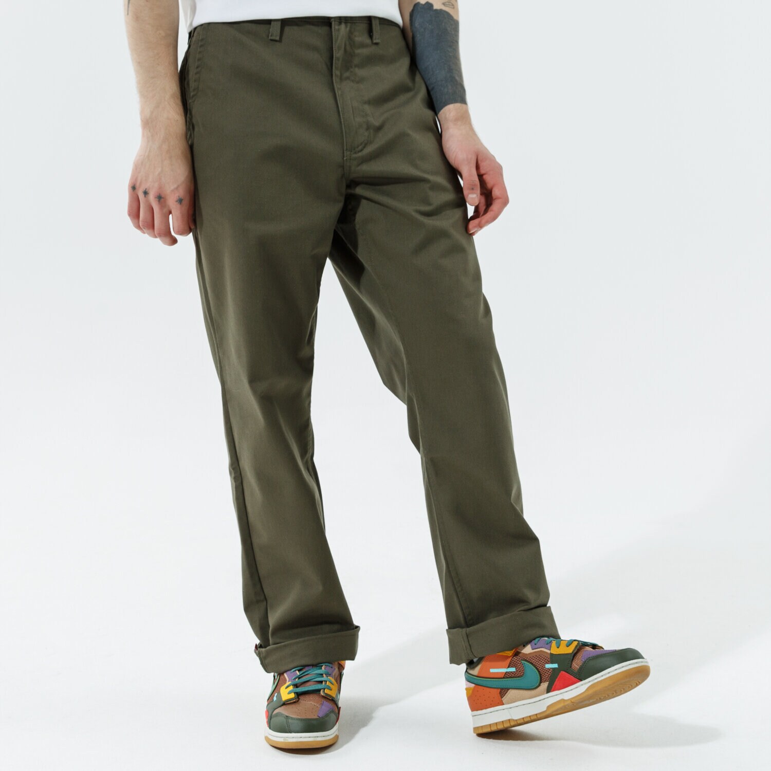 pánské kalhoty VANS KALHOTY  AUTHENTIC CHINO LOOSE PANT VN0A5FJBKCZ1 KHAKI