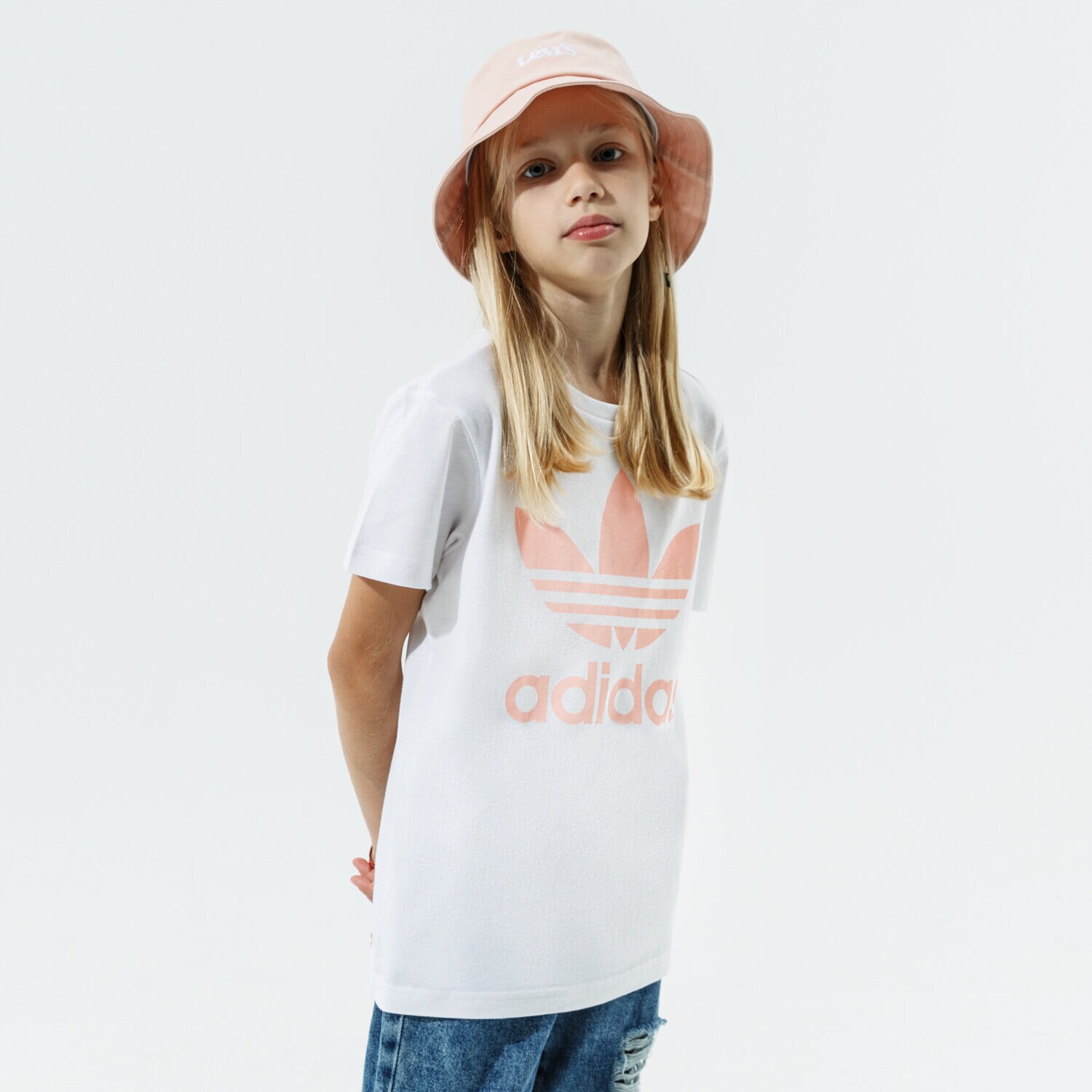dětské tričko ADIDAS TRIČKO GIRLS' TREFOIL BOYFRIEND GIRL H35618 BÍLÁ