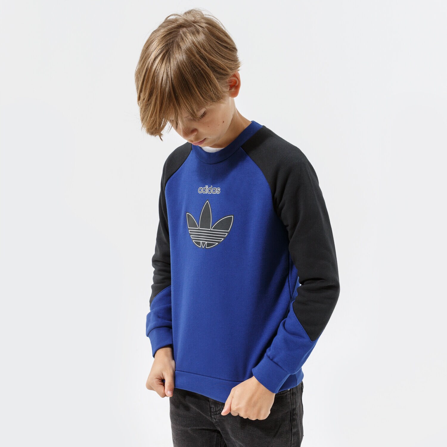 dětská mikina ADIDAS MIKINA CREW BOY H31210 TMAVOMODRÁ
