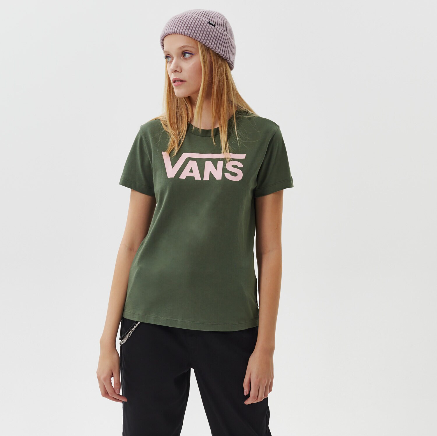 dámské tričko VANS TRIČKO FLYING V CREW TEE VN0A3UP47WJ1 ZELENÁ