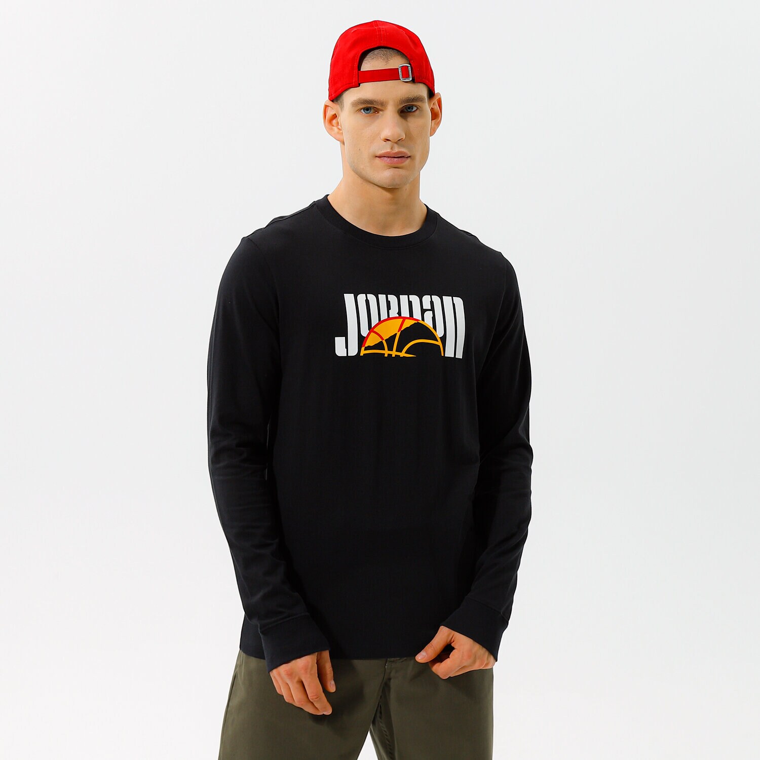 pánské tričko JORADAN TRIČKO M J SPRT DNA LS CREW DC9771-010 ČERNÁ