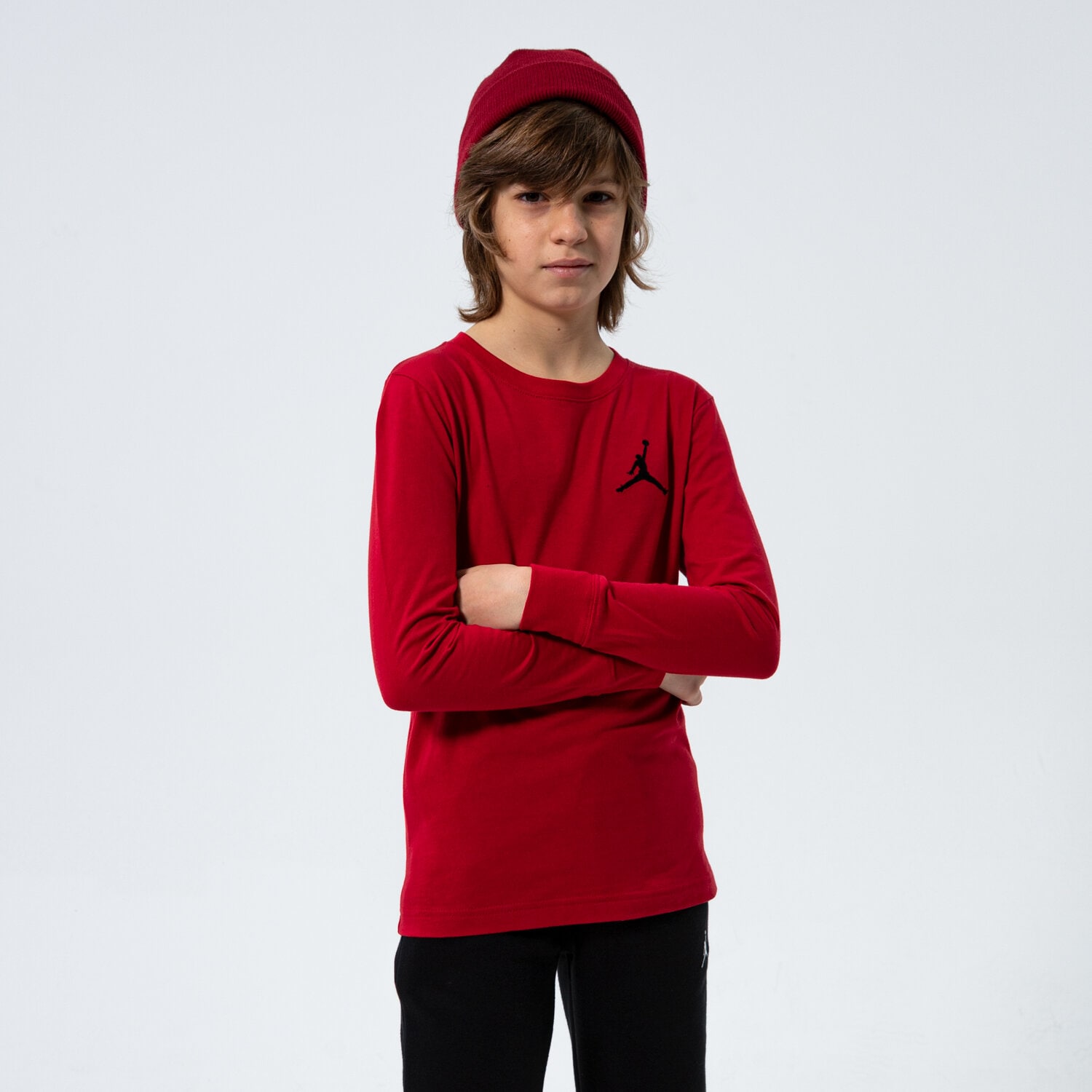dětské tričko JORDAN TRIČKO JUMPMAN AIR EMROIDERY BOY 95A903-R78 ČERVENÁ
