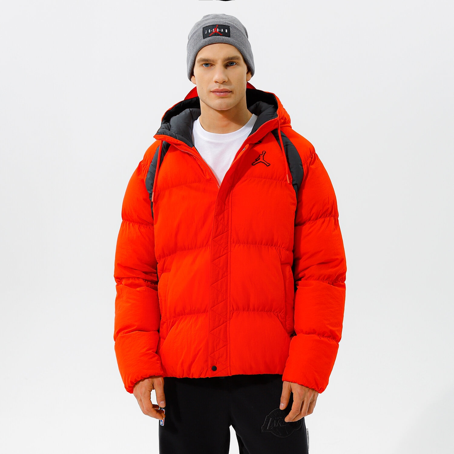 pánská zimní bunda JORDAN BUNDA ZIMNÍ M J ESS PUFFER JKT DA9806-673 ČERVENÁ