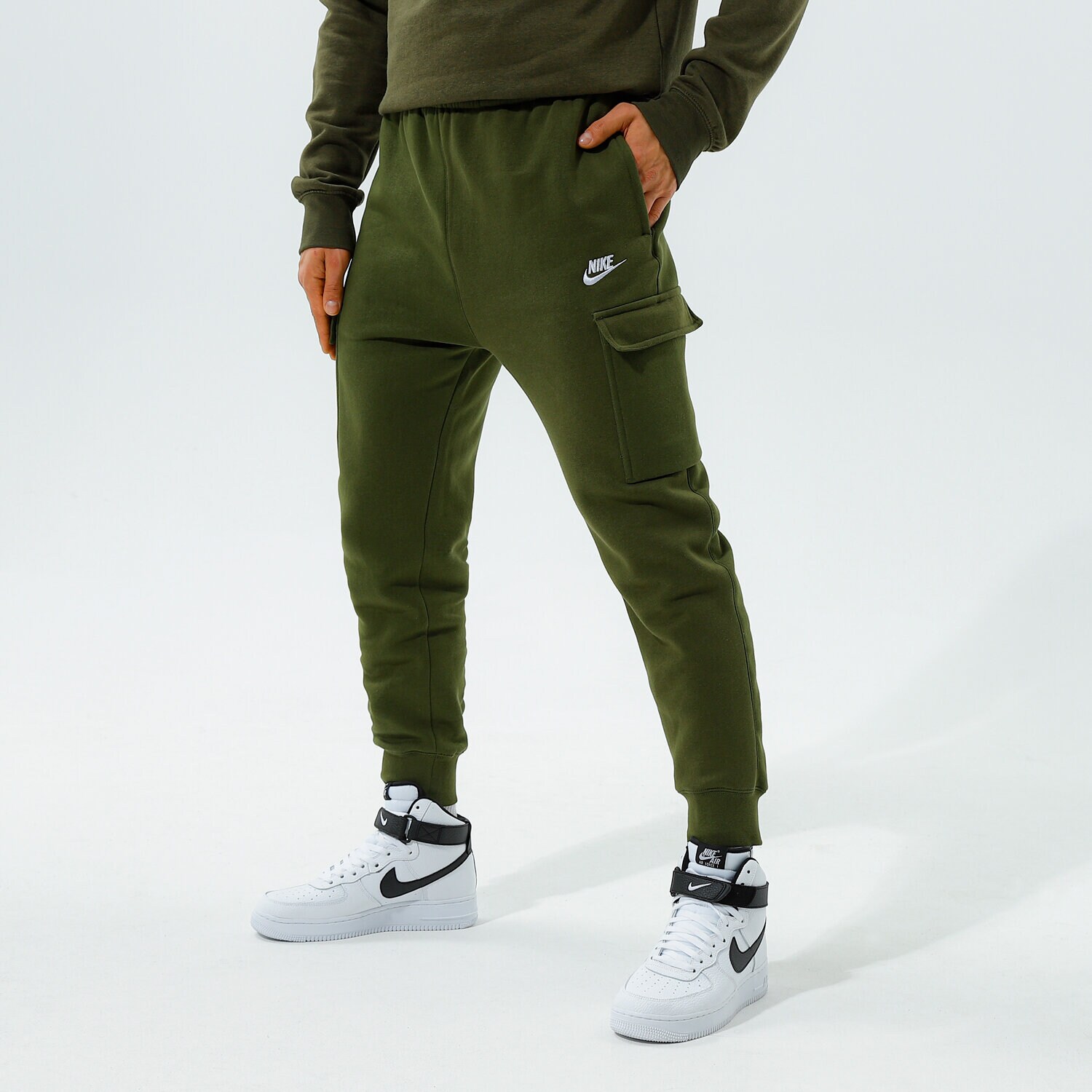 pánské kalhoty NIKE KALHOTY  NIKE SPORTSWEAR CLUB FLEECE CD3129-326 KHAKI
