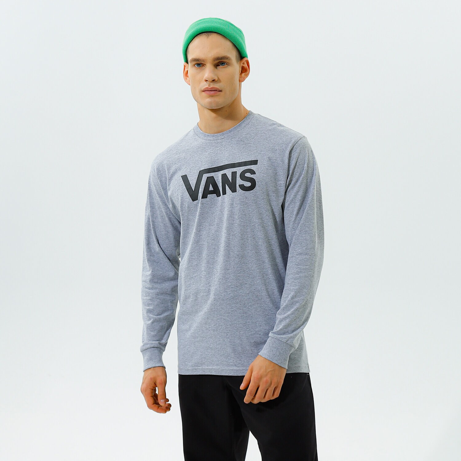 pánské tričko VANS TRIČKO VANS CLASSIC LS VN000K6HATJ1 ŠEDÁ