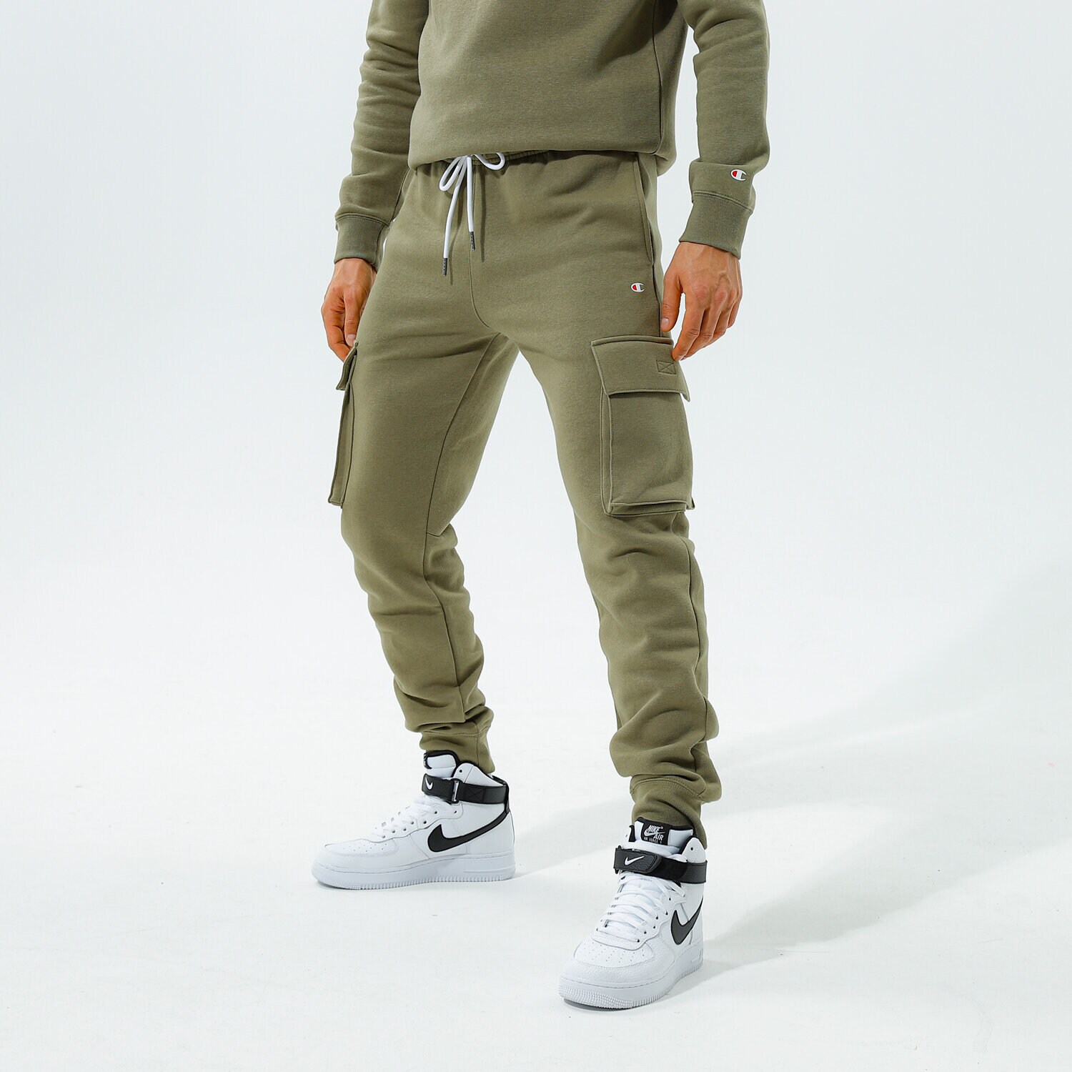pánské kalhoty CHAMPION KALHOTY  RIB CUFF PANTS 216609GS044 KHAKI
