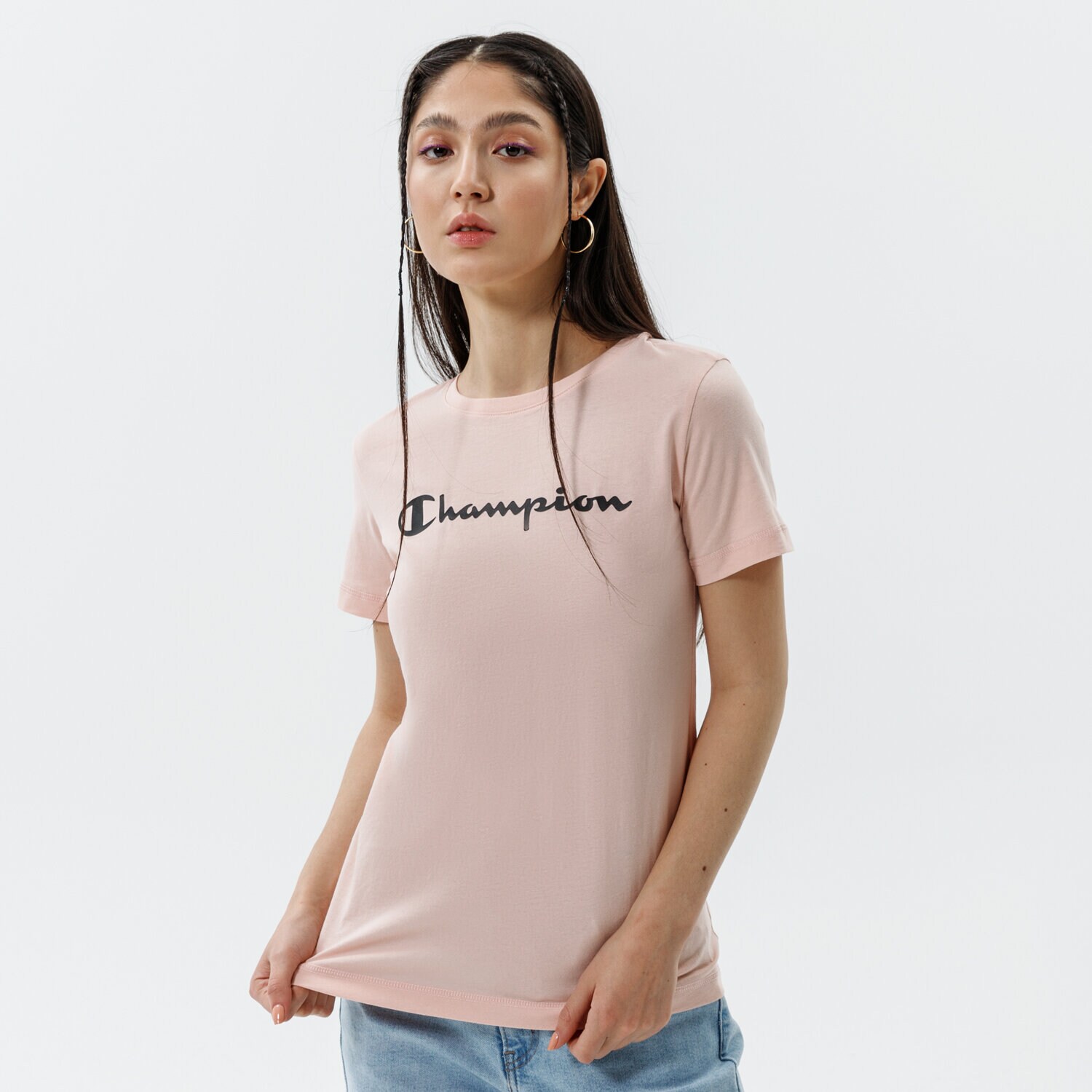 dámské tričko CHAMPION TRIČKO CREWNECK TRIČKO 113223PS157 RŮŽOVÁ