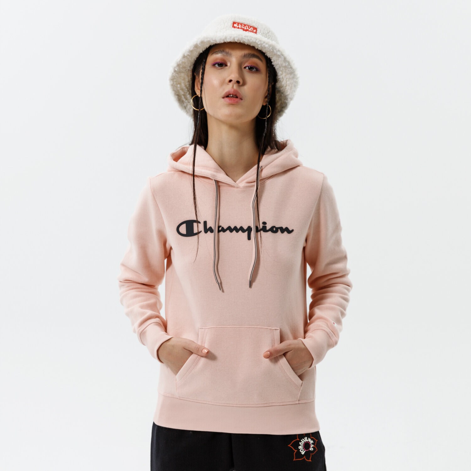 dámská mikina CHAMPION MIKINA S KAPUCÍ HOODED SWEATSHIRT 113207PS157 RŮŽOVÁ